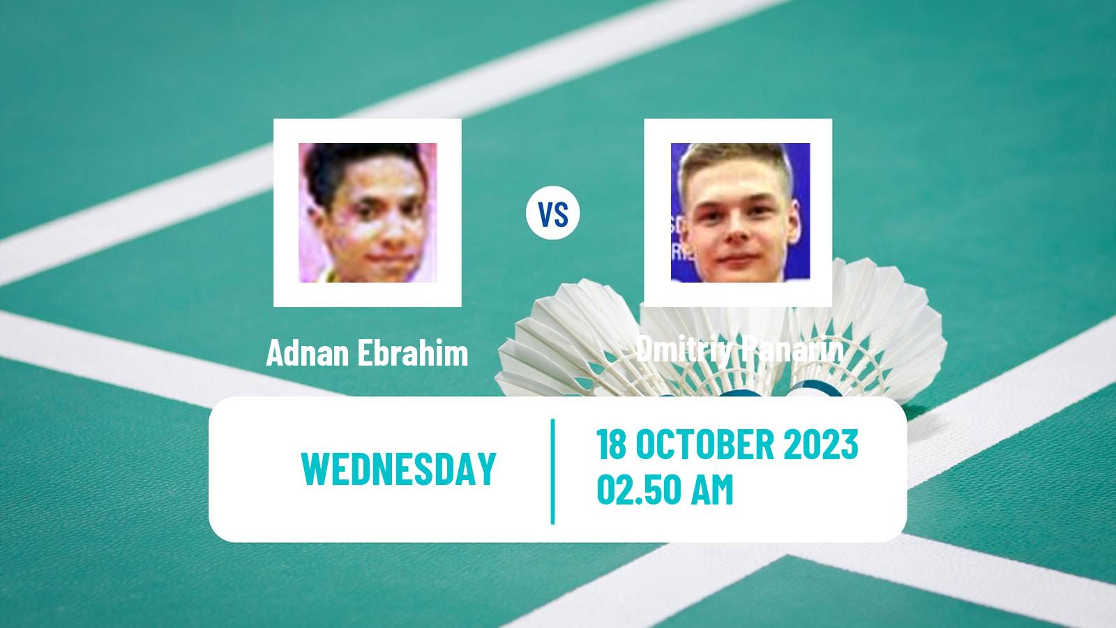 Badminton BWF World Tour Abu Dhabi Masters Men Adnan Ebrahim - Dmitriy Panarin