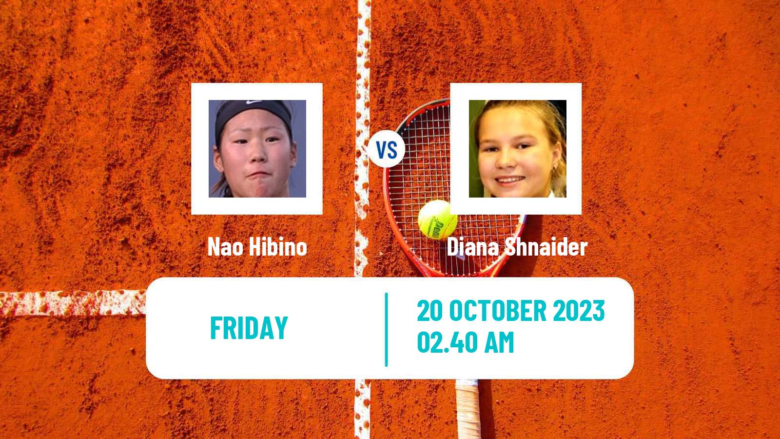 Tennis WTA Nanchang Nao Hibino - Diana Shnaider