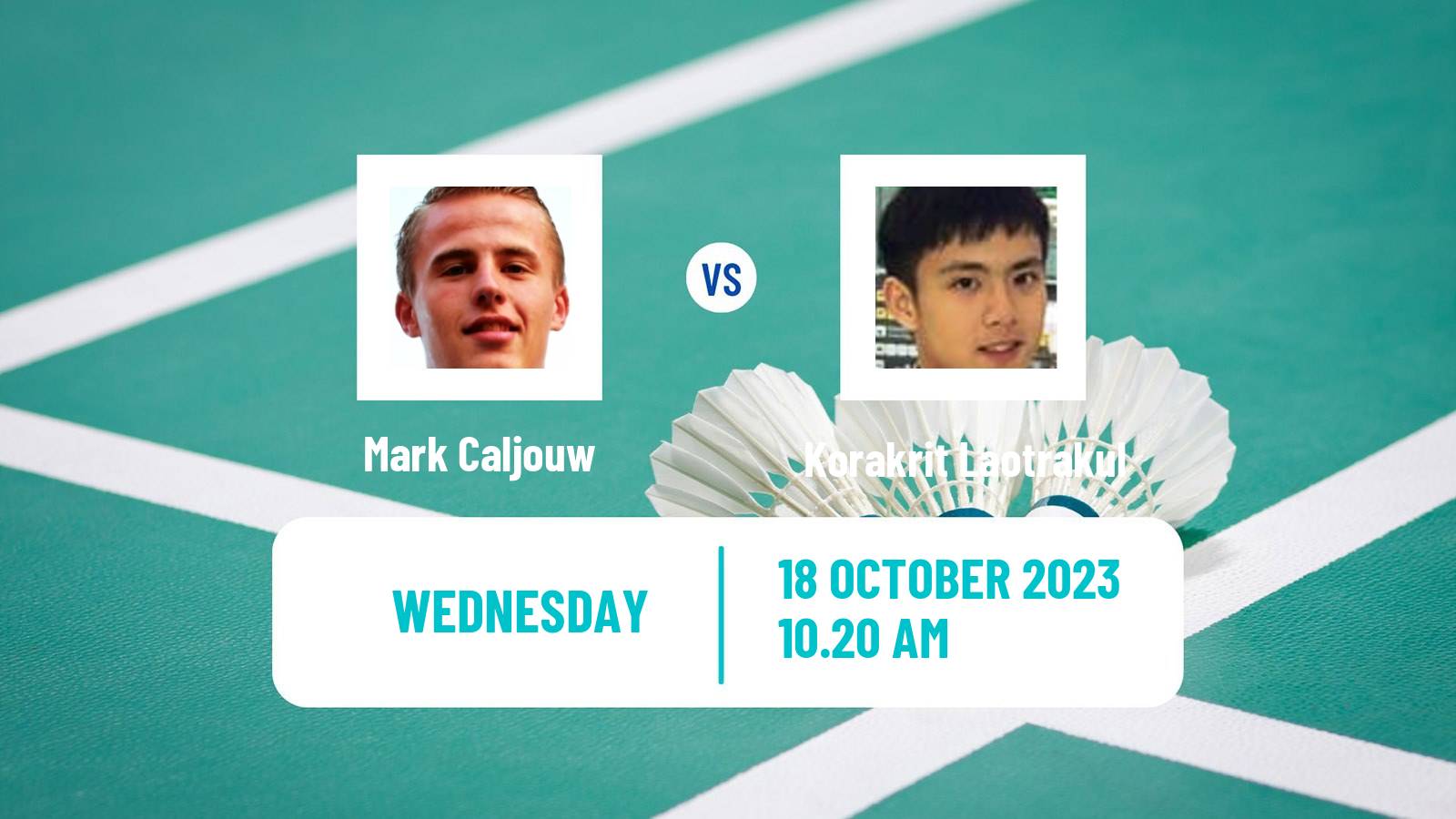 Badminton BWF World Tour Abu Dhabi Masters Men Mark Caljouw - Korakrit Laotrakul