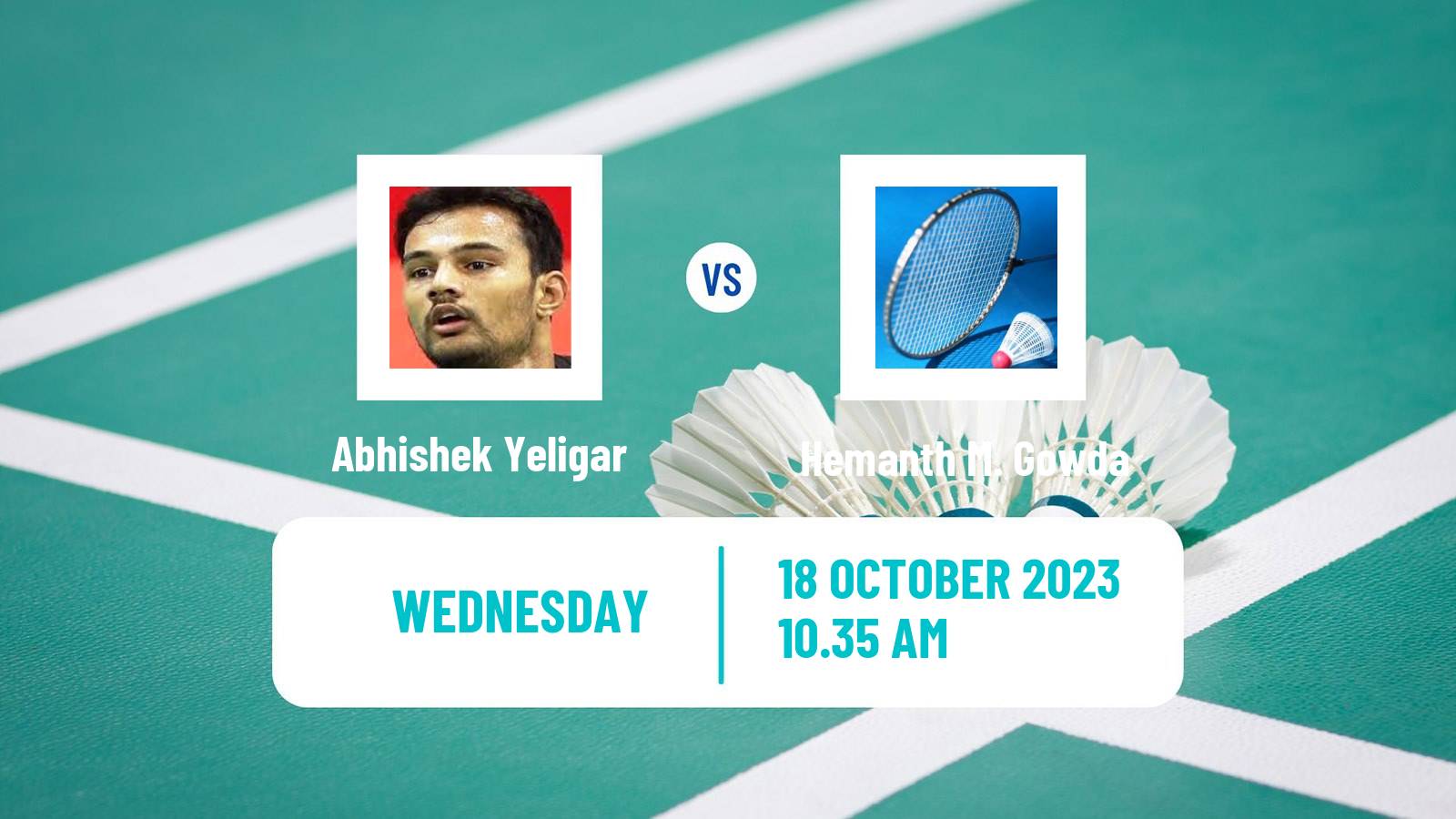Badminton BWF World Tour Abu Dhabi Masters Men Abhishek Yeligar - Hemanth M. Gowda