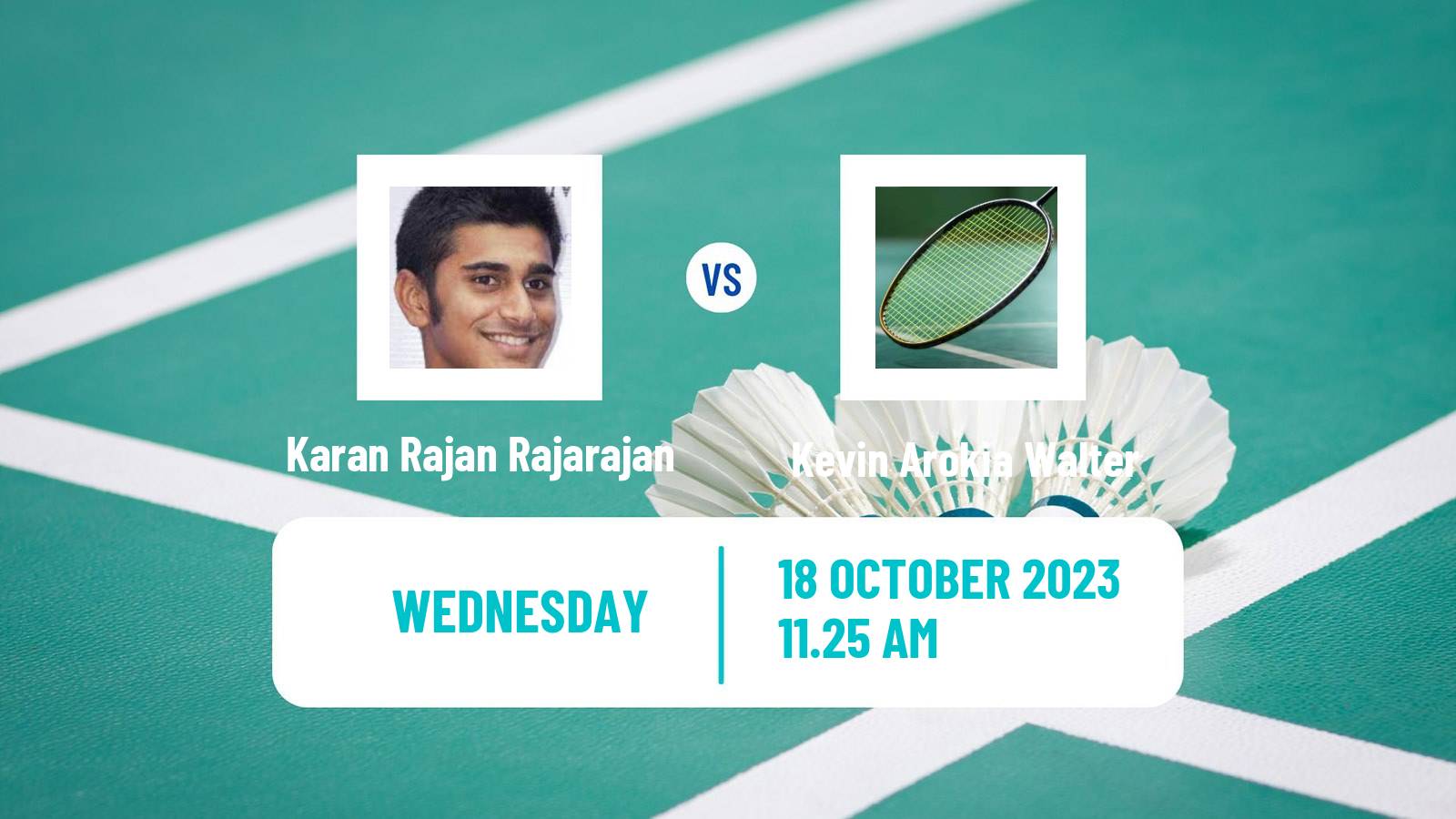 Badminton BWF World Tour Abu Dhabi Masters Men Karan Rajan Rajarajan - Kevin Arokia Walter