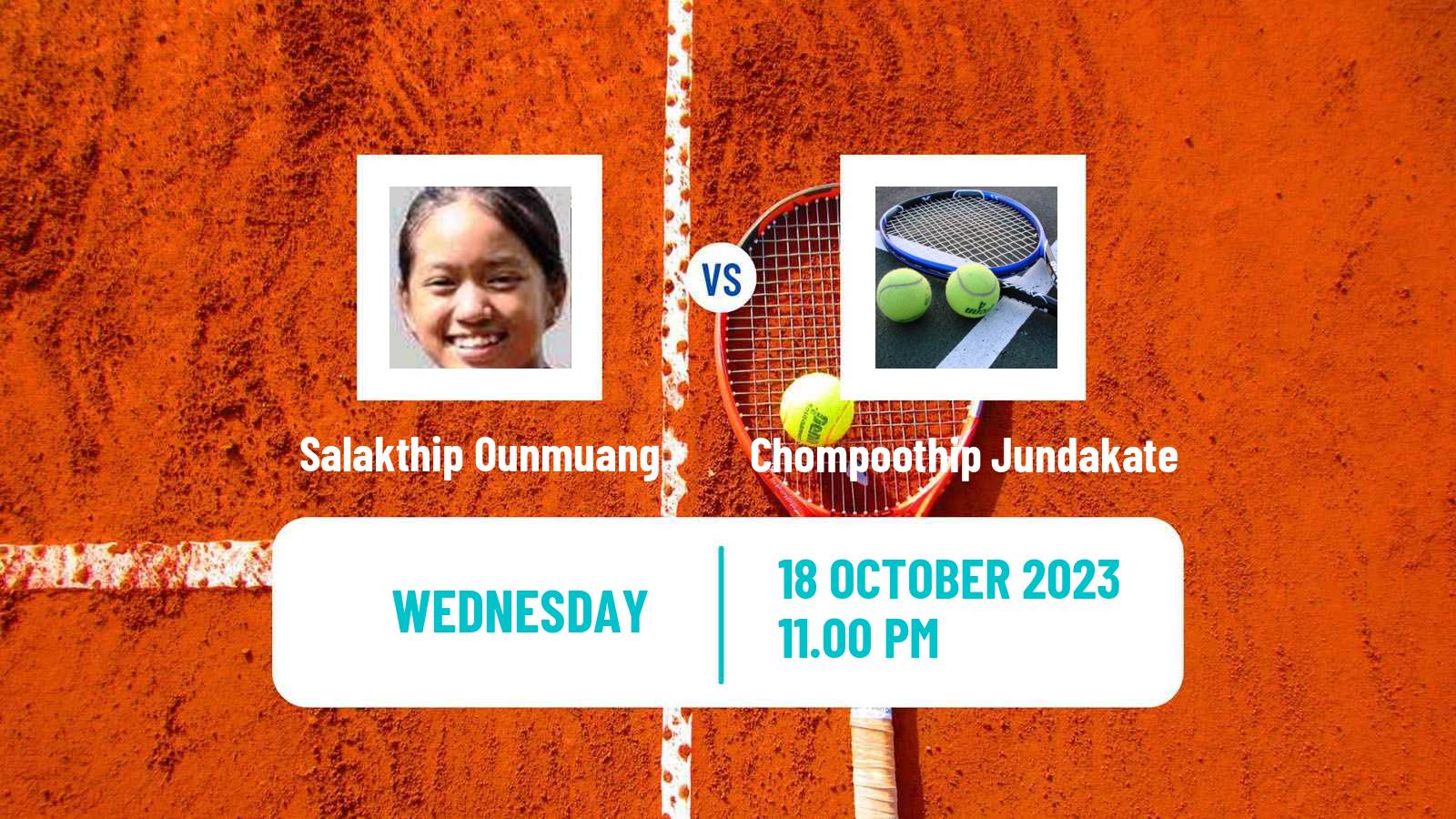 Tennis ITF W15 Hua Hin 2 Women Salakthip Ounmuang - Chompoothip Jundakate