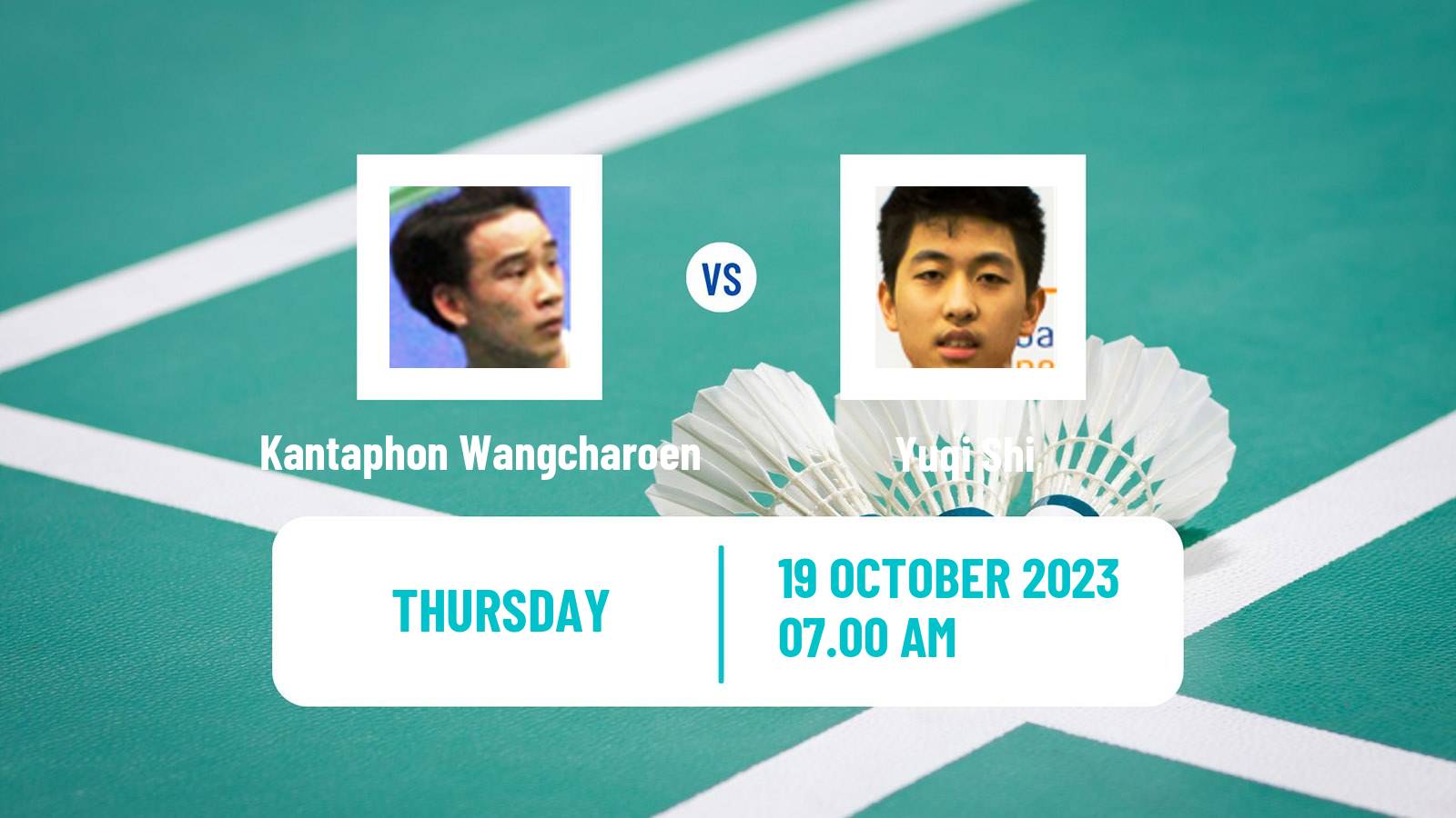 Badminton BWF World Tour Denmark Open Men Kantaphon Wangcharoen - Yuqi Shi
