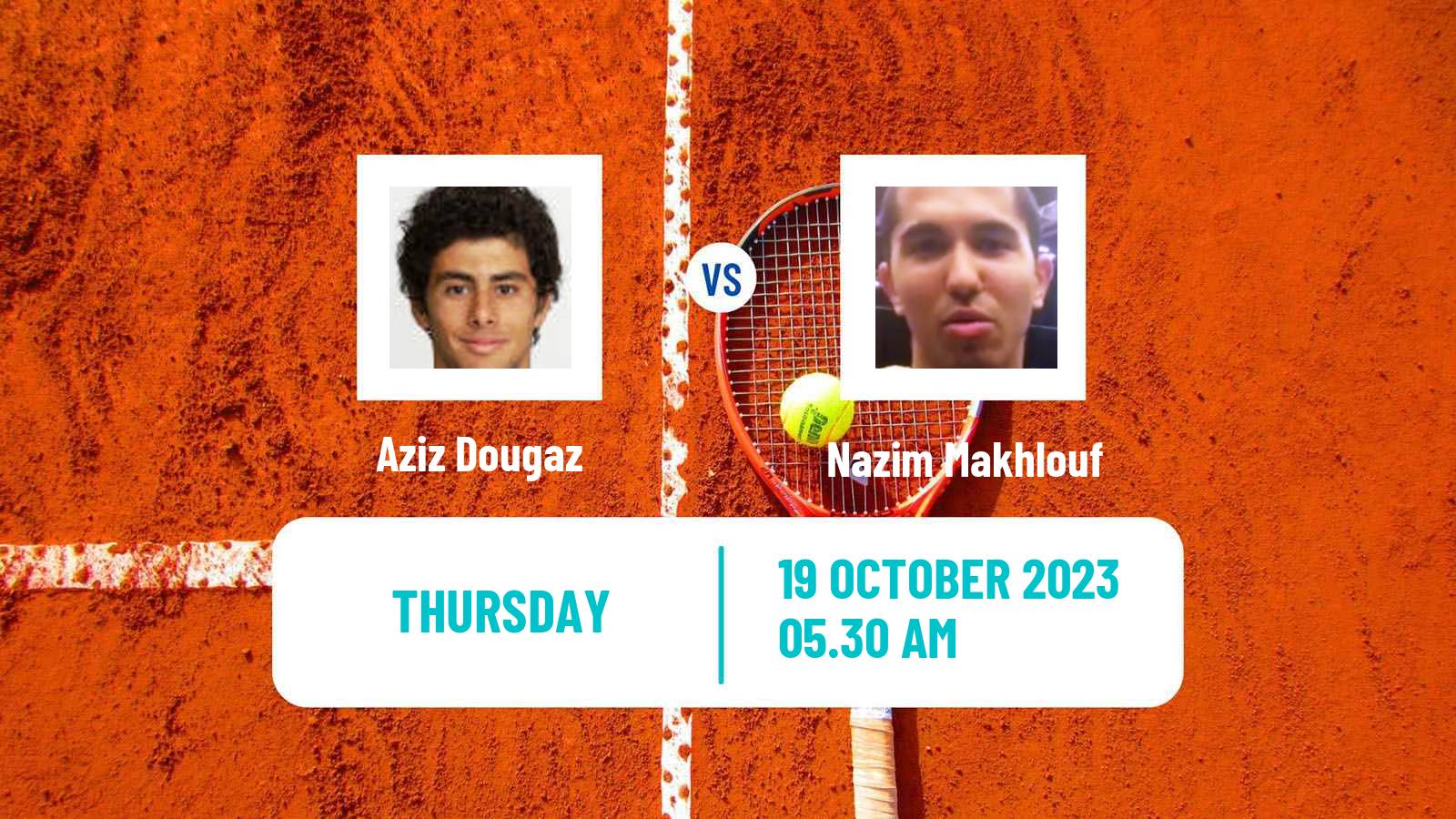 Tennis ITF M15 Monastir 42 Men Aziz Dougaz - Nazim Makhlouf