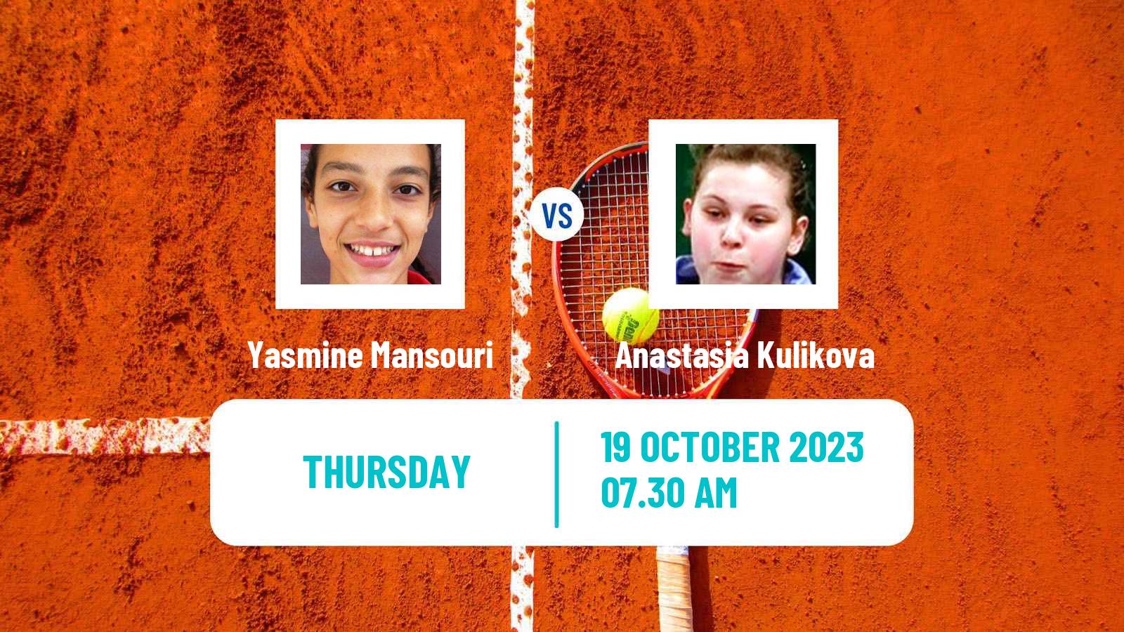 Tennis ITF W25 H Cherbourg En Cotentin Women Yasmine Mansouri - Anastasia Kulikova