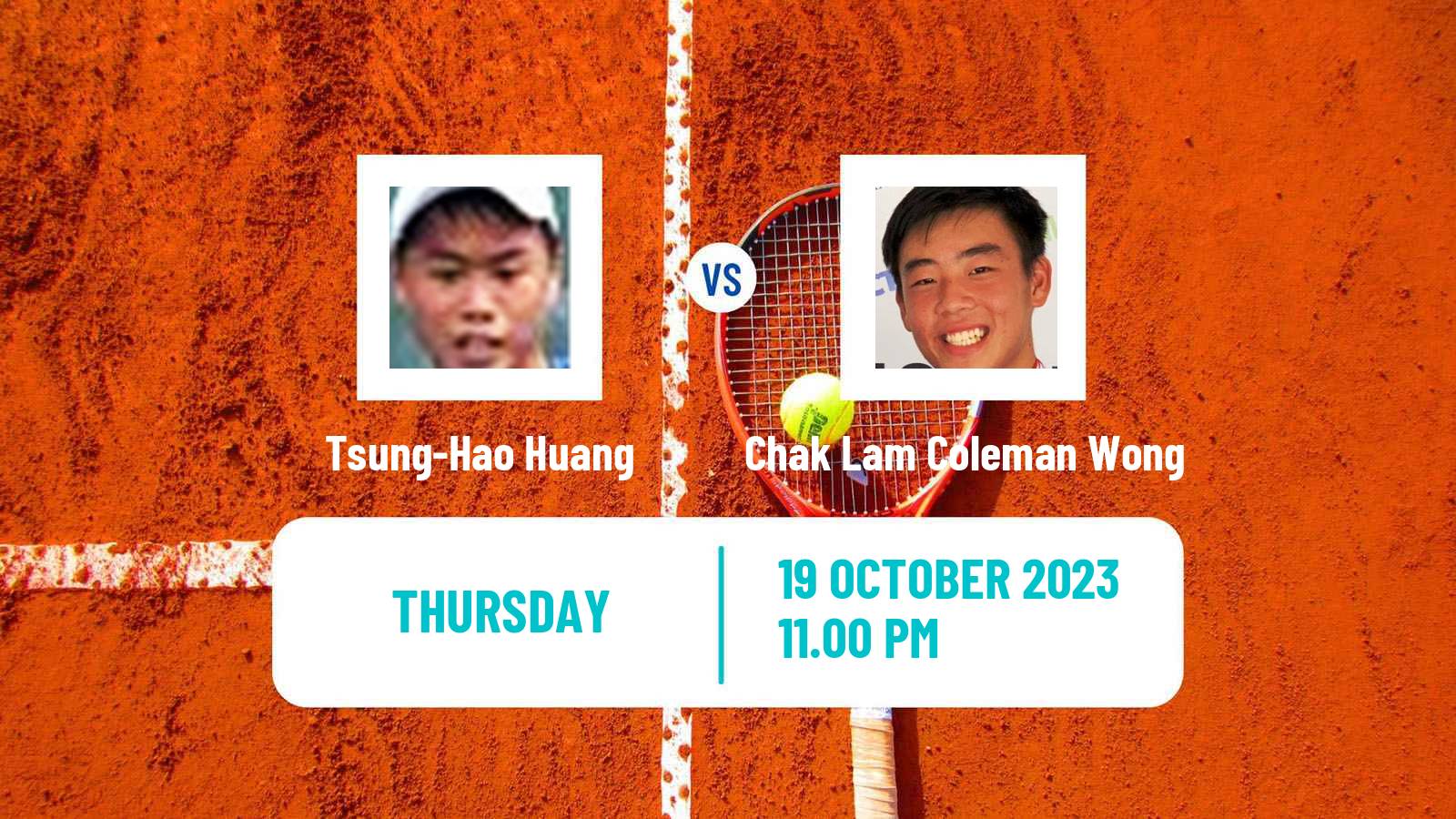Tennis Shenzhen 3 Challenger Men Tsung-Hao Huang - Chak Lam Coleman Wong