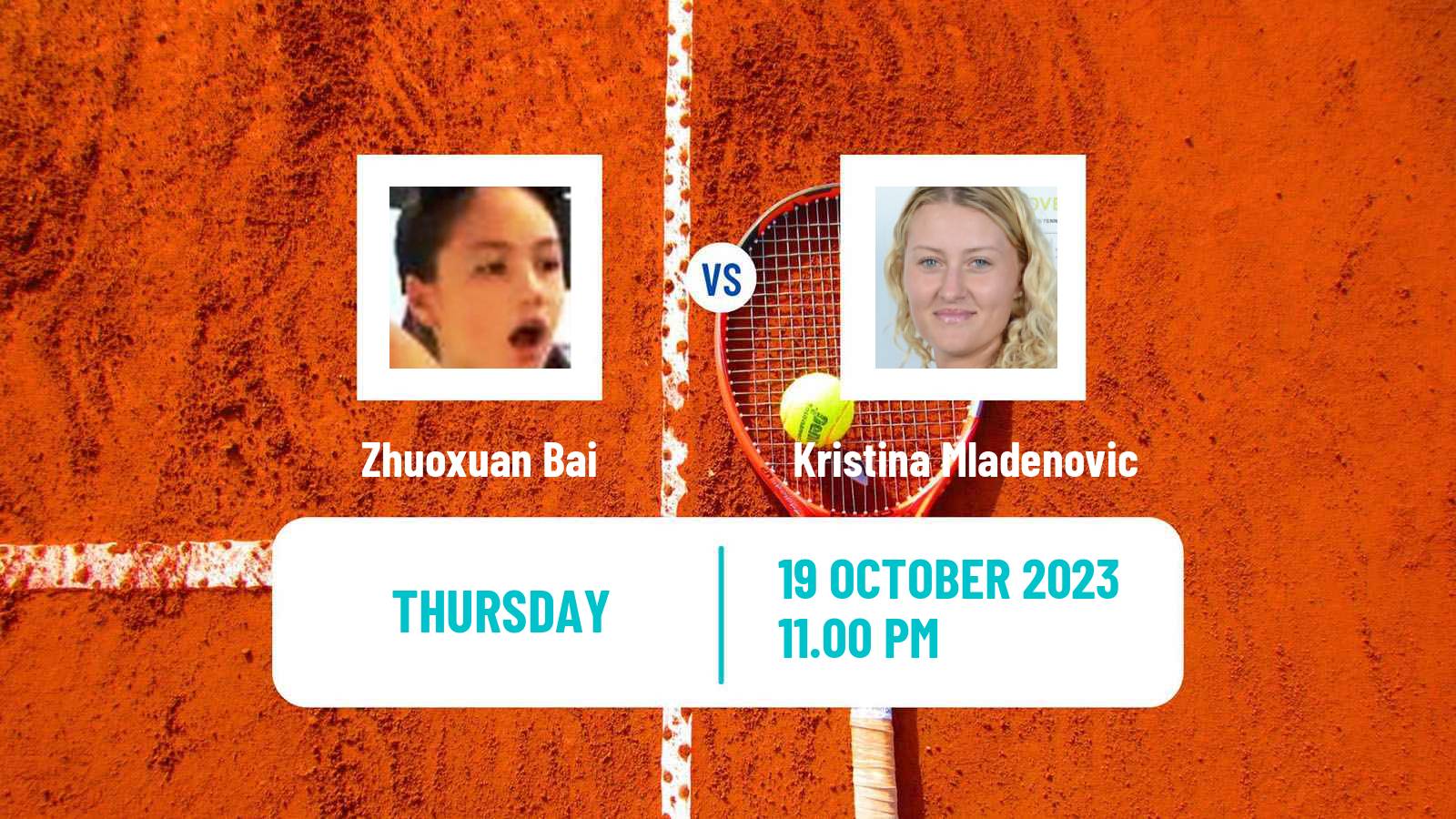 Tennis ITF W100 Shenzhen Women Zhuoxuan Bai - Kristina Mladenovic