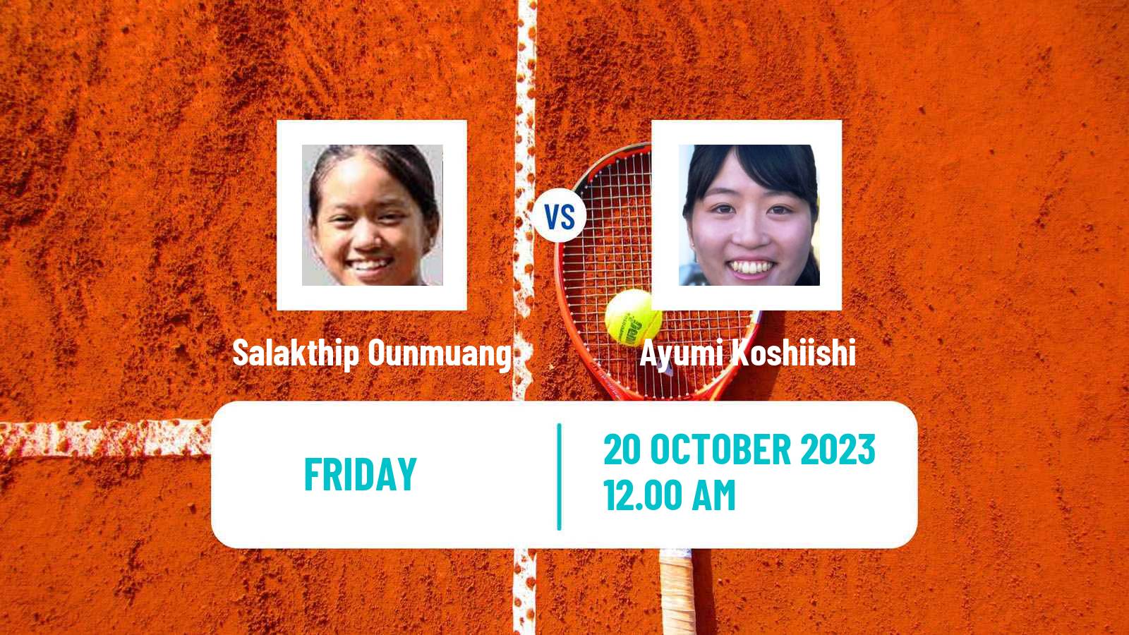 Tennis ITF W15 Hua Hin 2 Women Salakthip Ounmuang - Ayumi Koshiishi