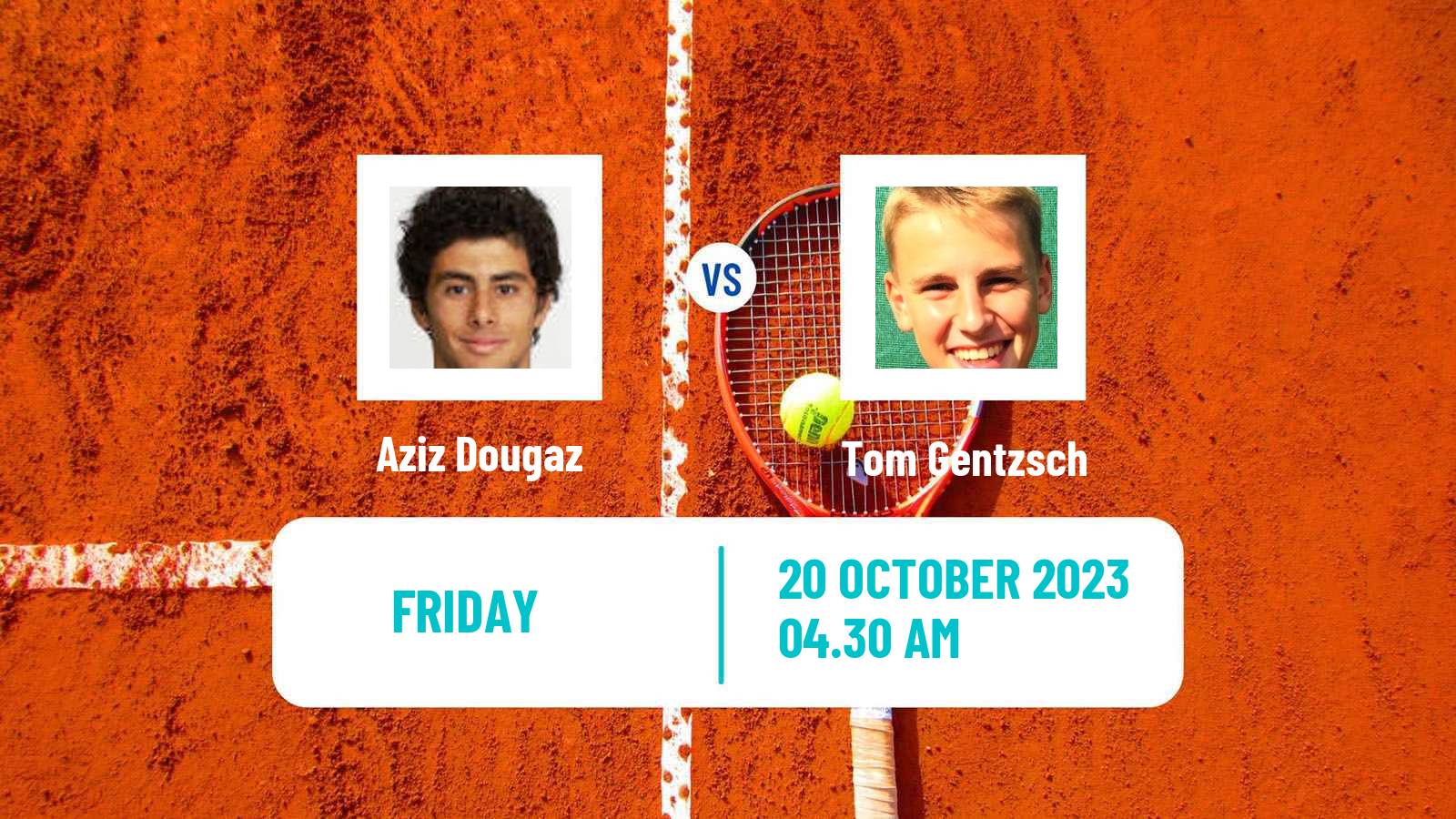 Tennis ITF M15 Monastir 42 Men Aziz Dougaz - Tom Gentzsch