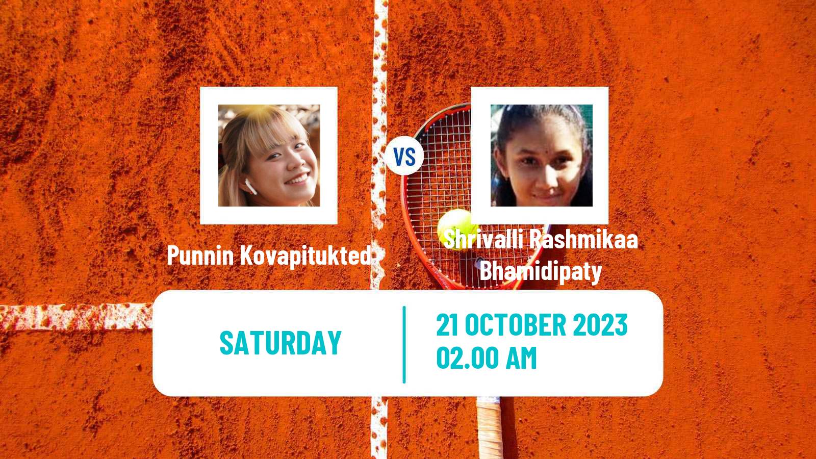 Tennis ITF W15 Hua Hin 2 Women Punnin Kovapitukted - Shrivalli Rashmikaa Bhamidipaty