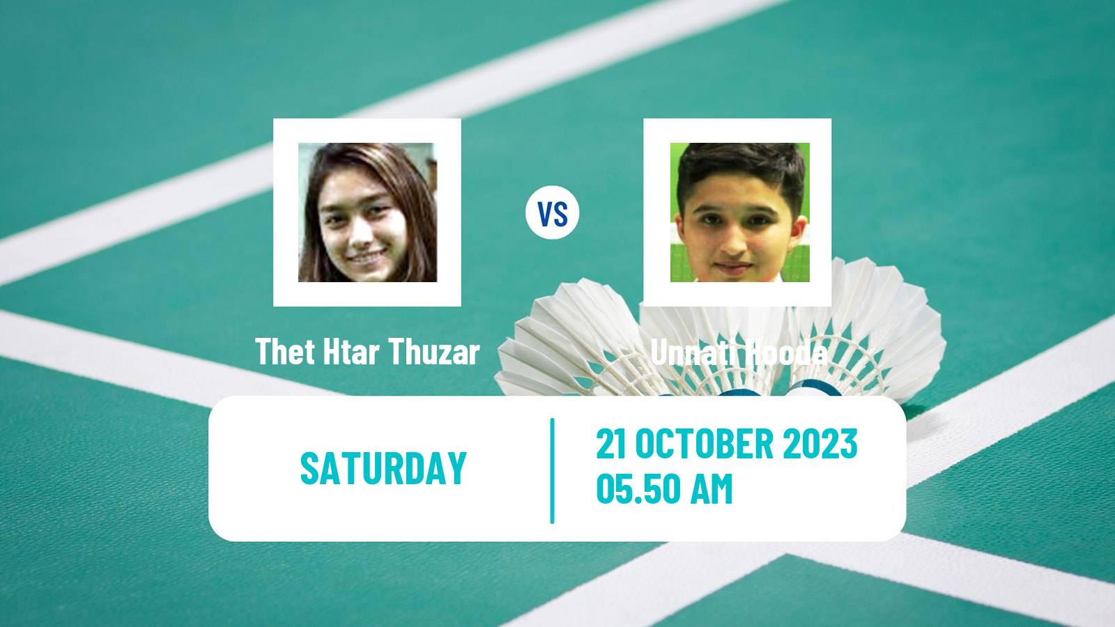 Badminton BWF World Tour Abu Dhabi Masters Women Thet Htar Thuzar - Unnati Hooda