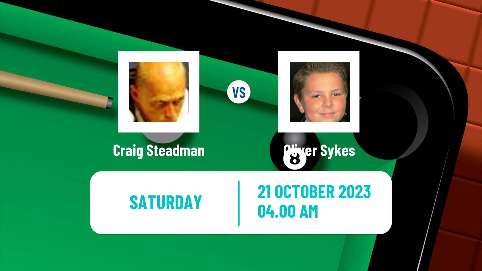 Snooker Q Tour Craig Steadman - Oliver Sykes
