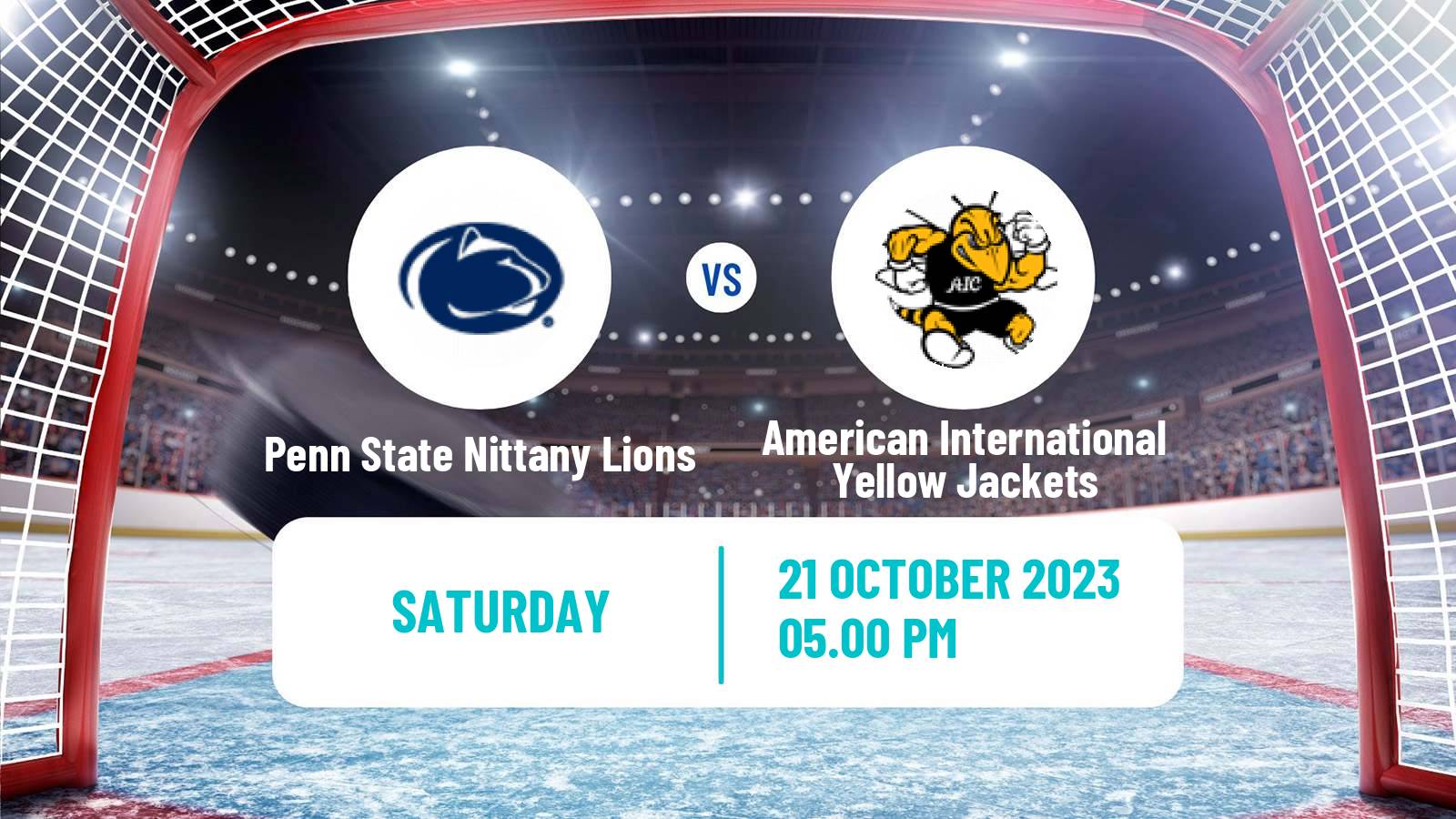 Hockey NCAA Hockey Penn State Nittany Lions - American International Yellow Jackets