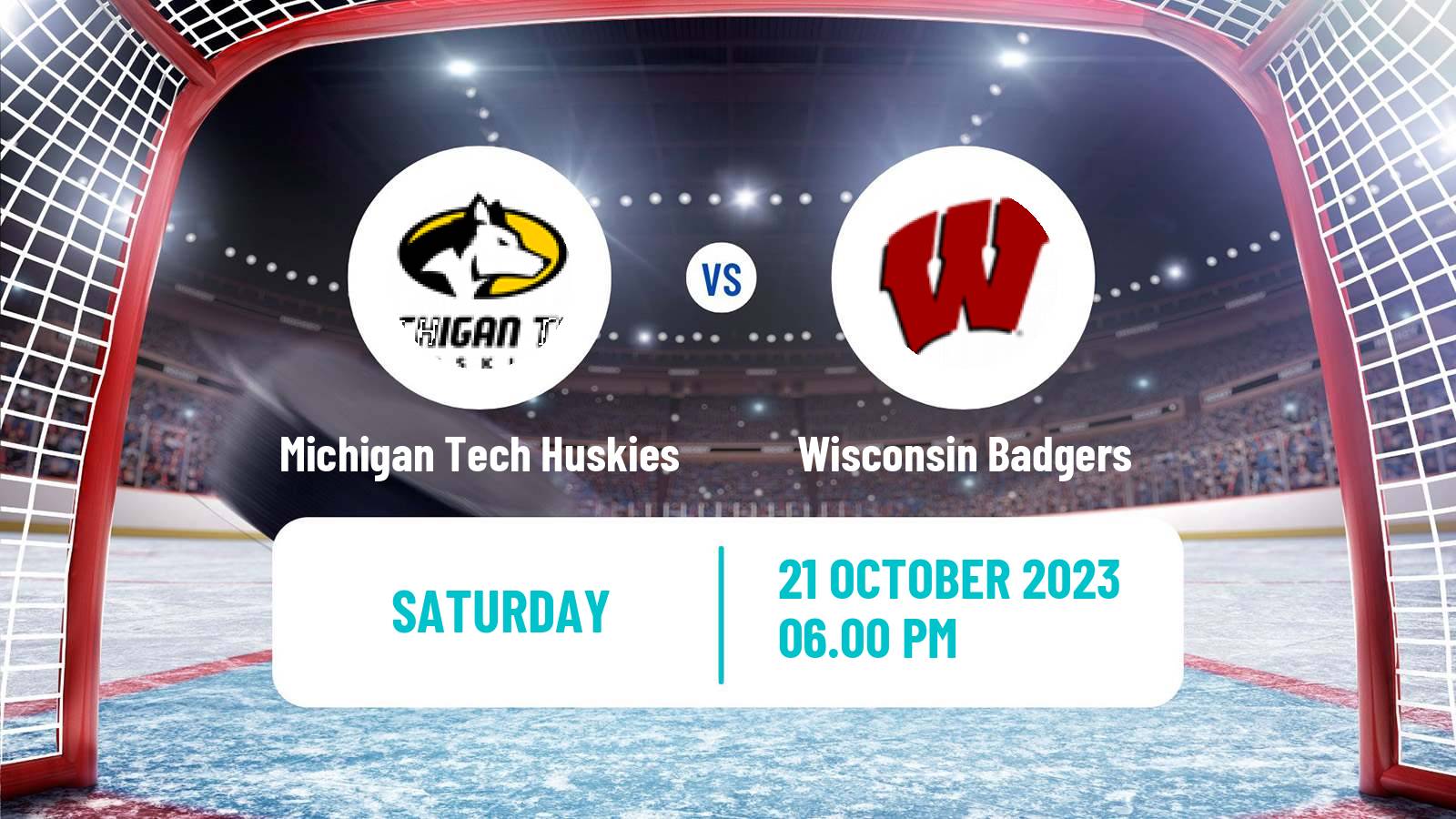 Hockey NCAA Hockey Michigan Tech Huskies - Wisconsin Badgers