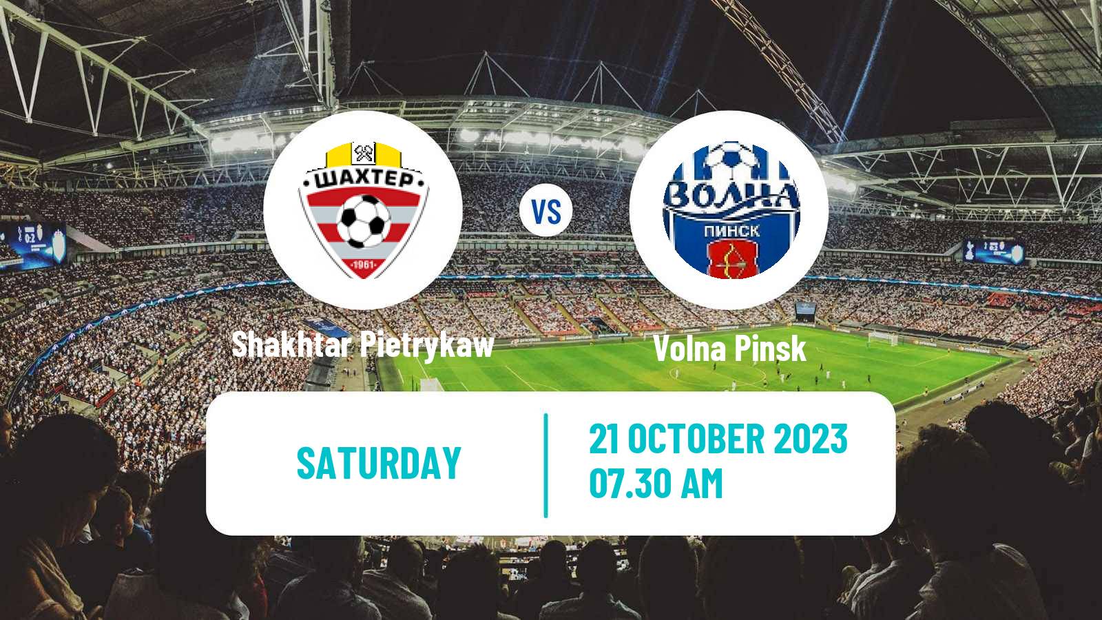 Soccer Belarusian Pershaya Liga Shakhtar Pietrykaw - Volna Pinsk