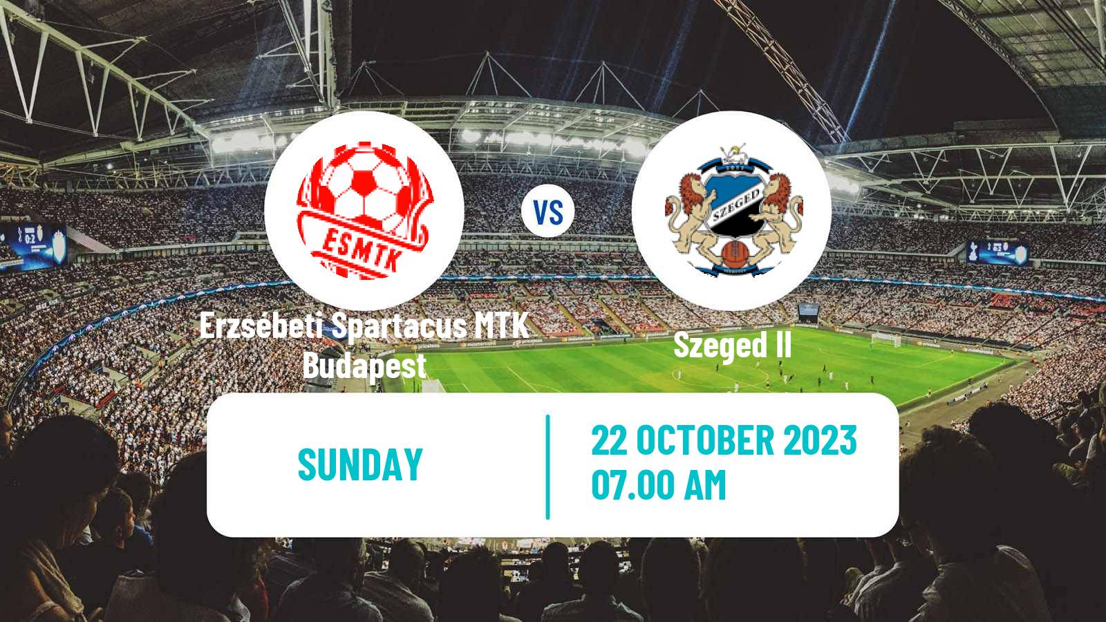 Soccer Hungarian NB III Southeast Erzsébeti Spartacus MTK Budapest - Szeged II