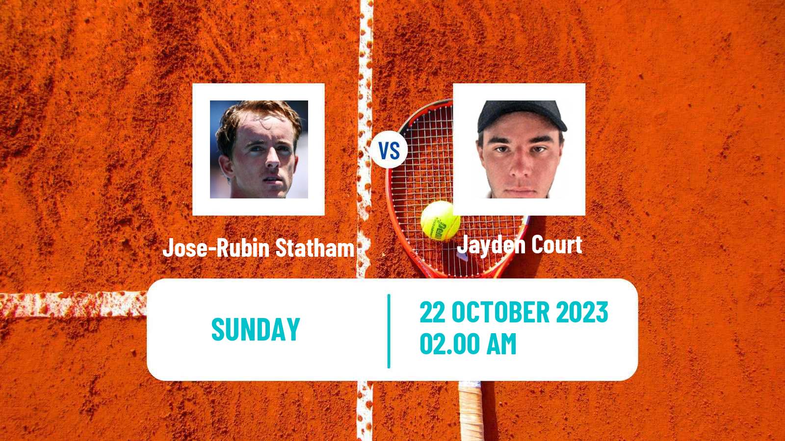 Tennis Playford 2 Challenger Men Jose-Rubin Statham - Jayden Court