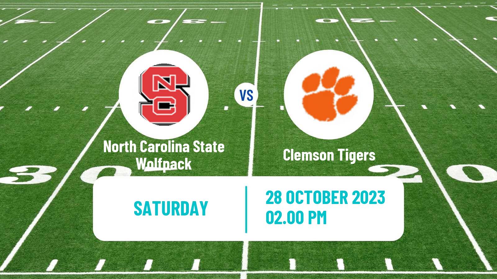 American football NCAA College Football North Carolina State Wolfpack - Clemson Tigers