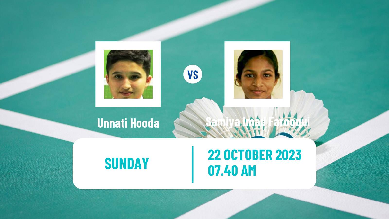 Badminton BWF World Tour Abu Dhabi Masters Women Unnati Hooda - Samiya Imad Farooqui