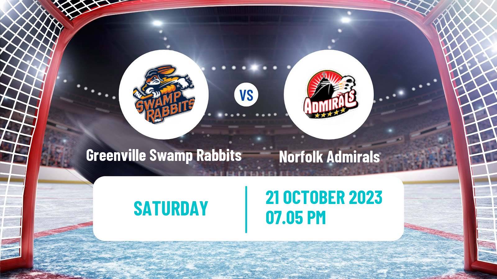 Hockey ECHL Greenville Swamp Rabbits - Norfolk Admirals