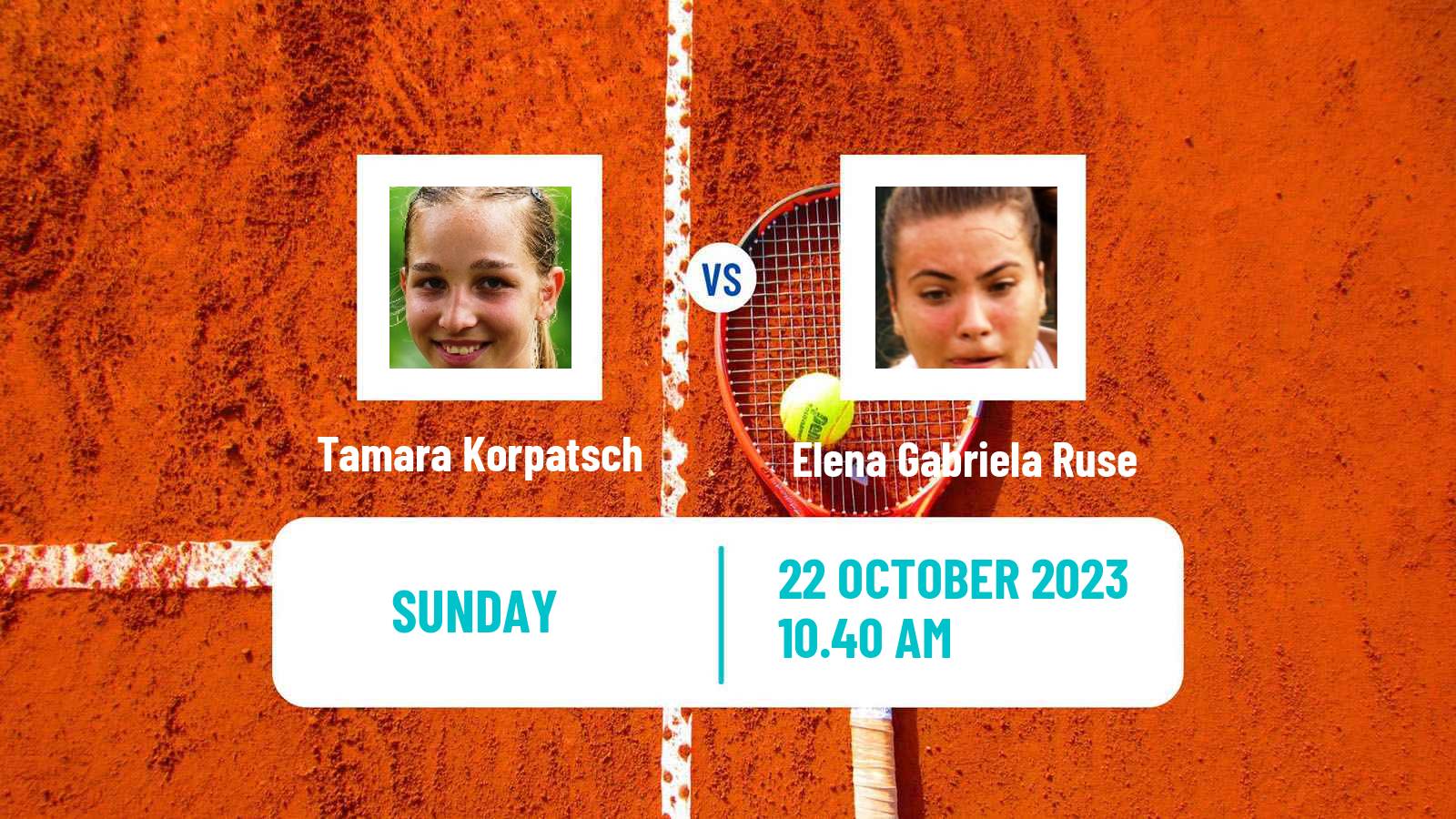 Tennis WTA Cluj Napoca Tamara Korpatsch - Elena Gabriela Ruse
