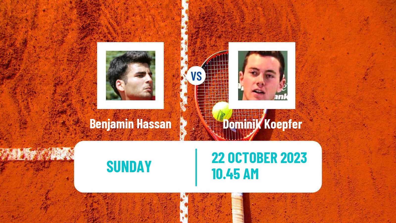 Tennis ATP Basel Benjamin Hassan - Dominik Koepfer