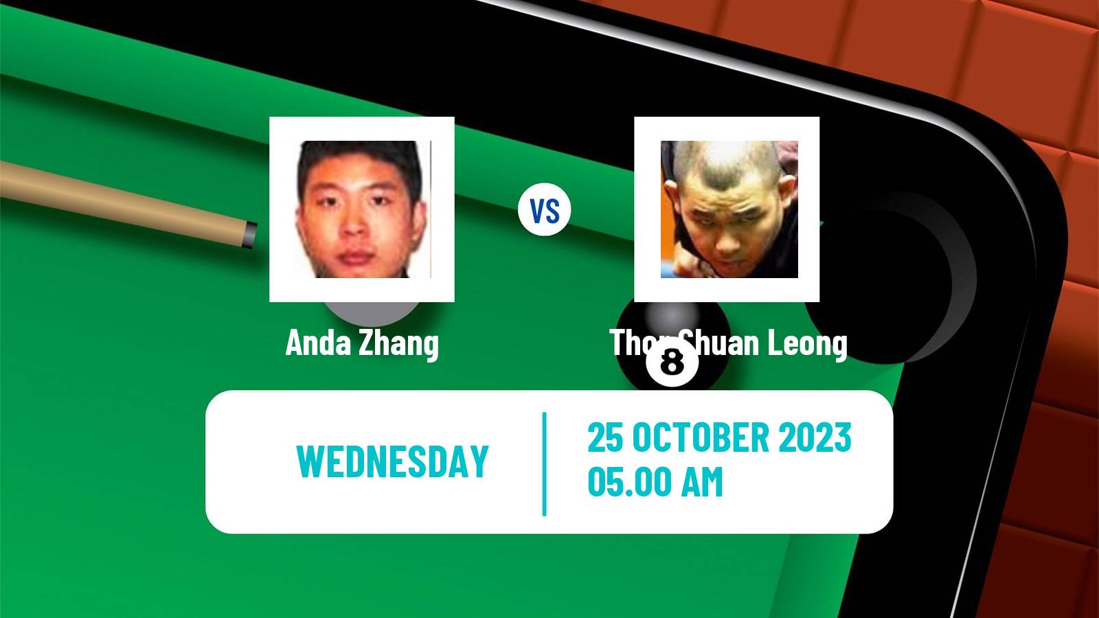 Snooker Northern Ireland Open Anda Zhang - Thor Chuan Leong