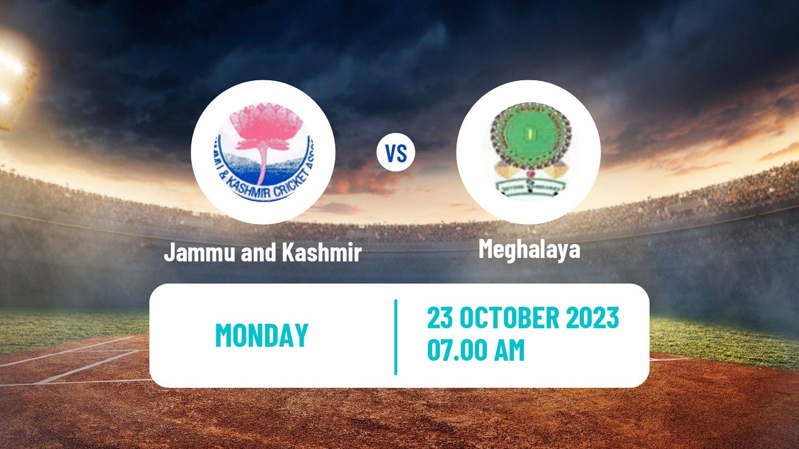Cricket Syed Mushtaq Ali Trophy Jammu and Kashmir - Meghalaya