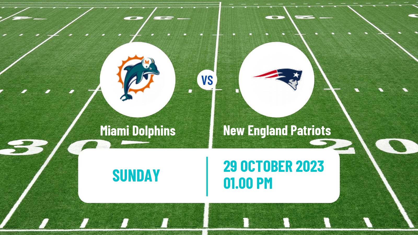American football NFL Miami Dolphins - New England Patriots