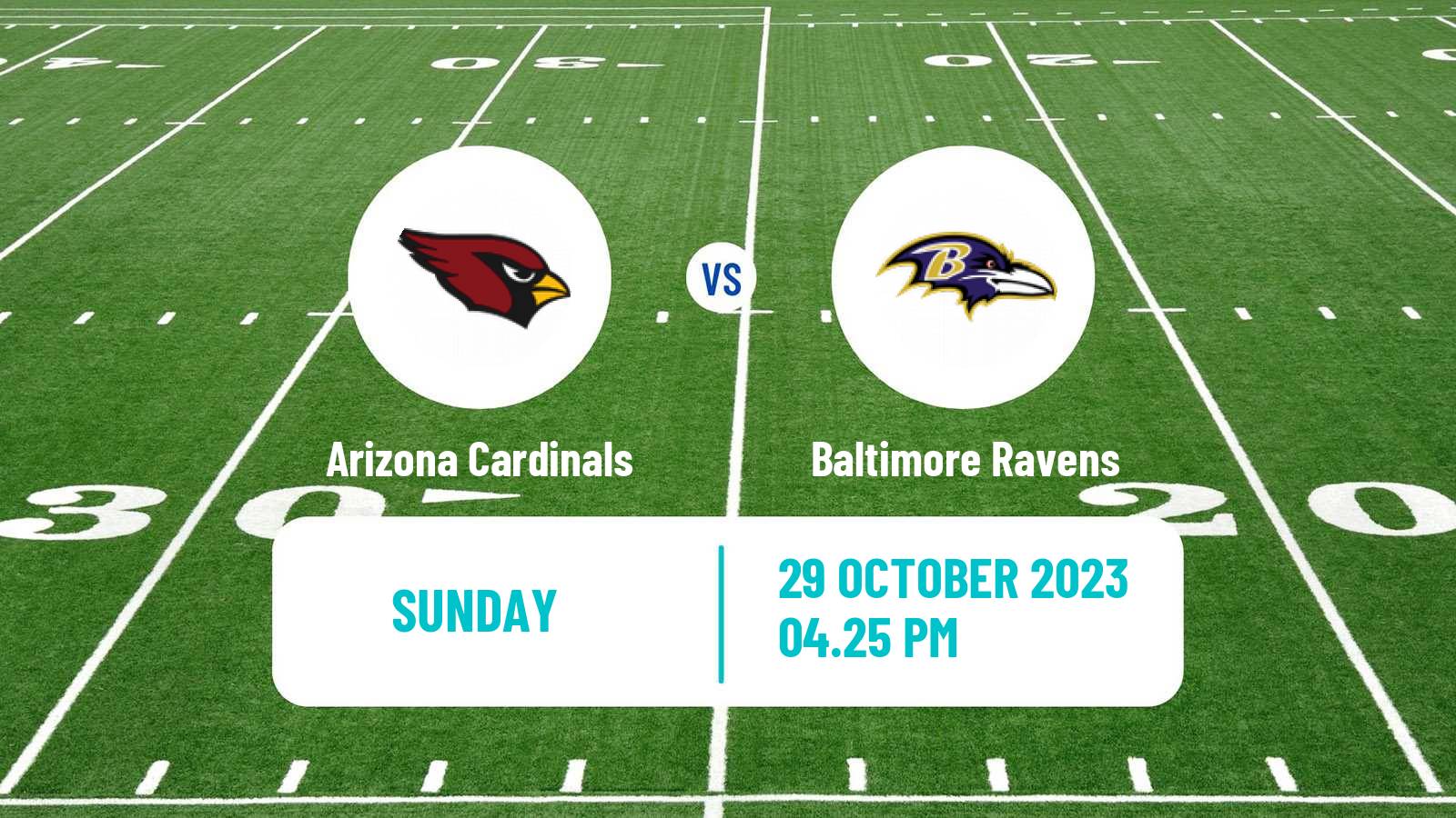 American football NFL Arizona Cardinals - Baltimore Ravens