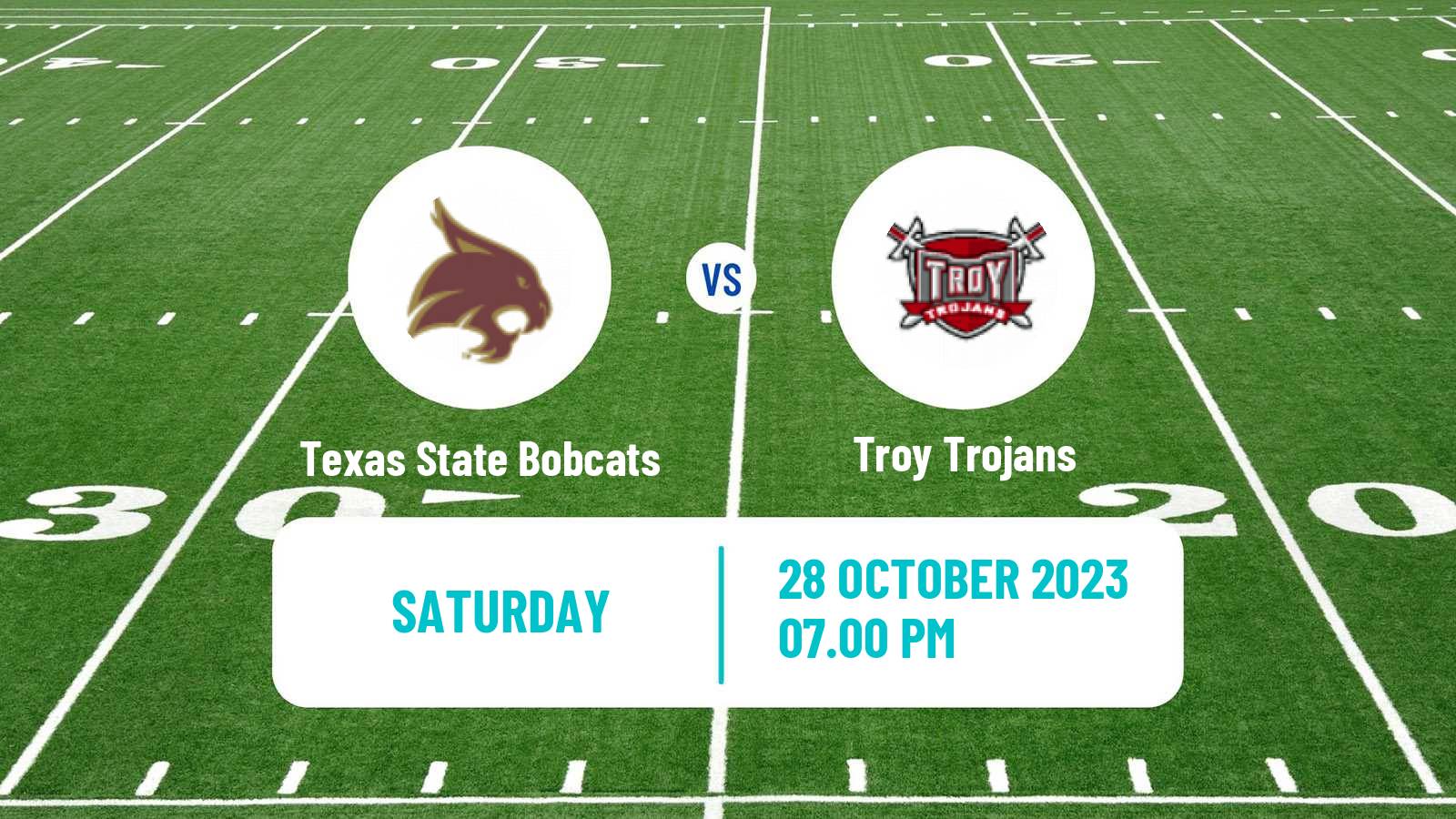 American football NCAA College Football Texas State Bobcats - Troy Trojans