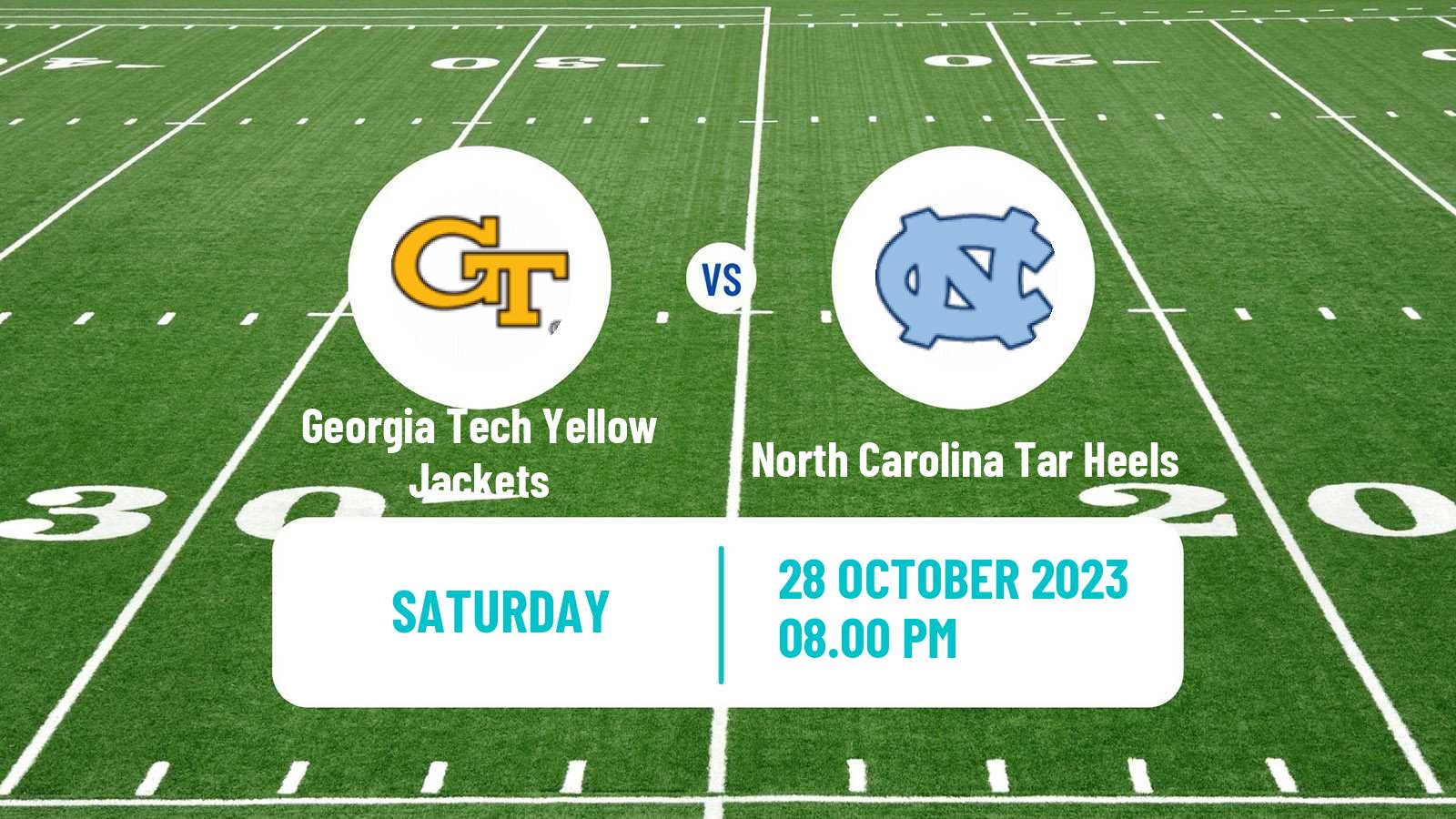 American football NCAA College Football Georgia Tech Yellow Jackets - North Carolina Tar Heels