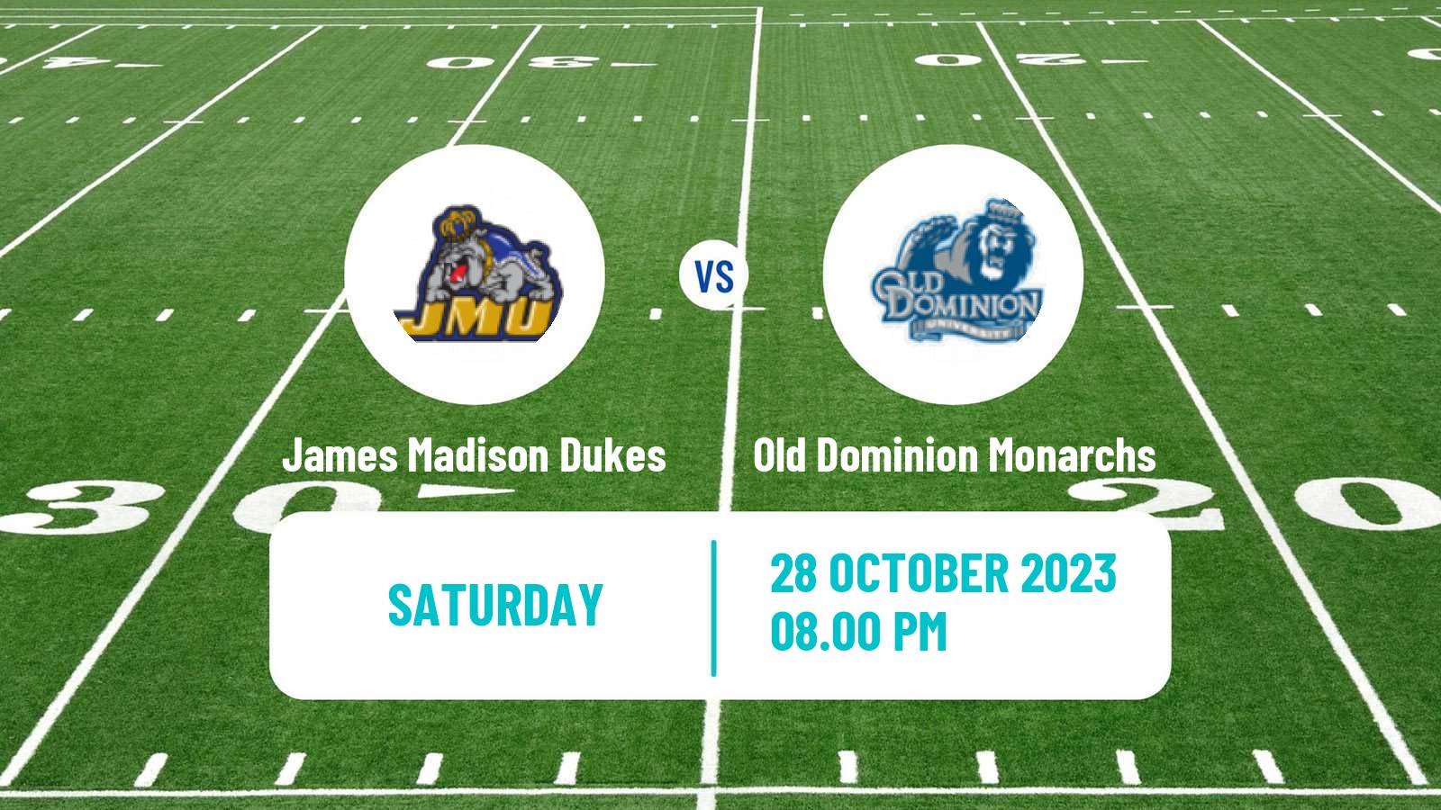 American football NCAA College Football James Madison Dukes - Old Dominion Monarchs