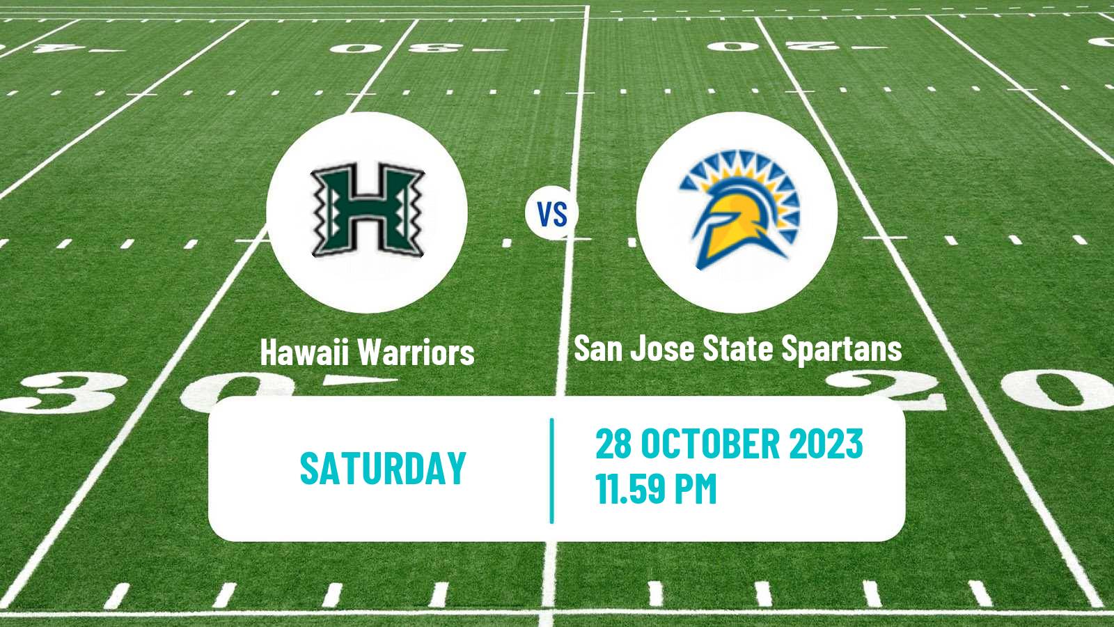 American football NCAA College Football Hawaii Warriors - San Jose State Spartans