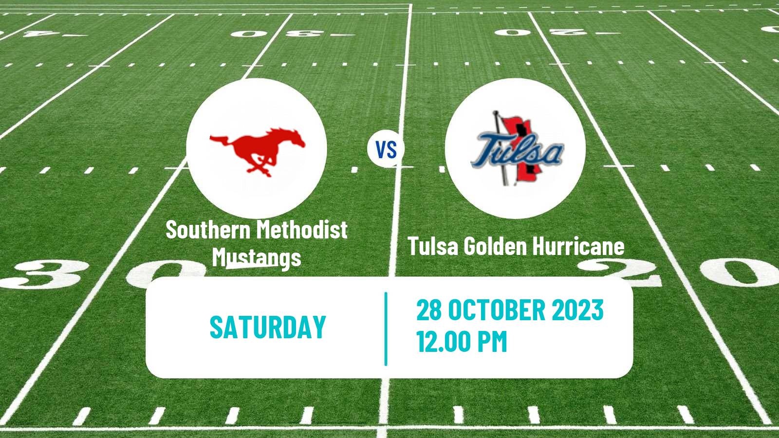 American football NCAA College Football Southern Methodist Mustangs - Tulsa Golden Hurricane