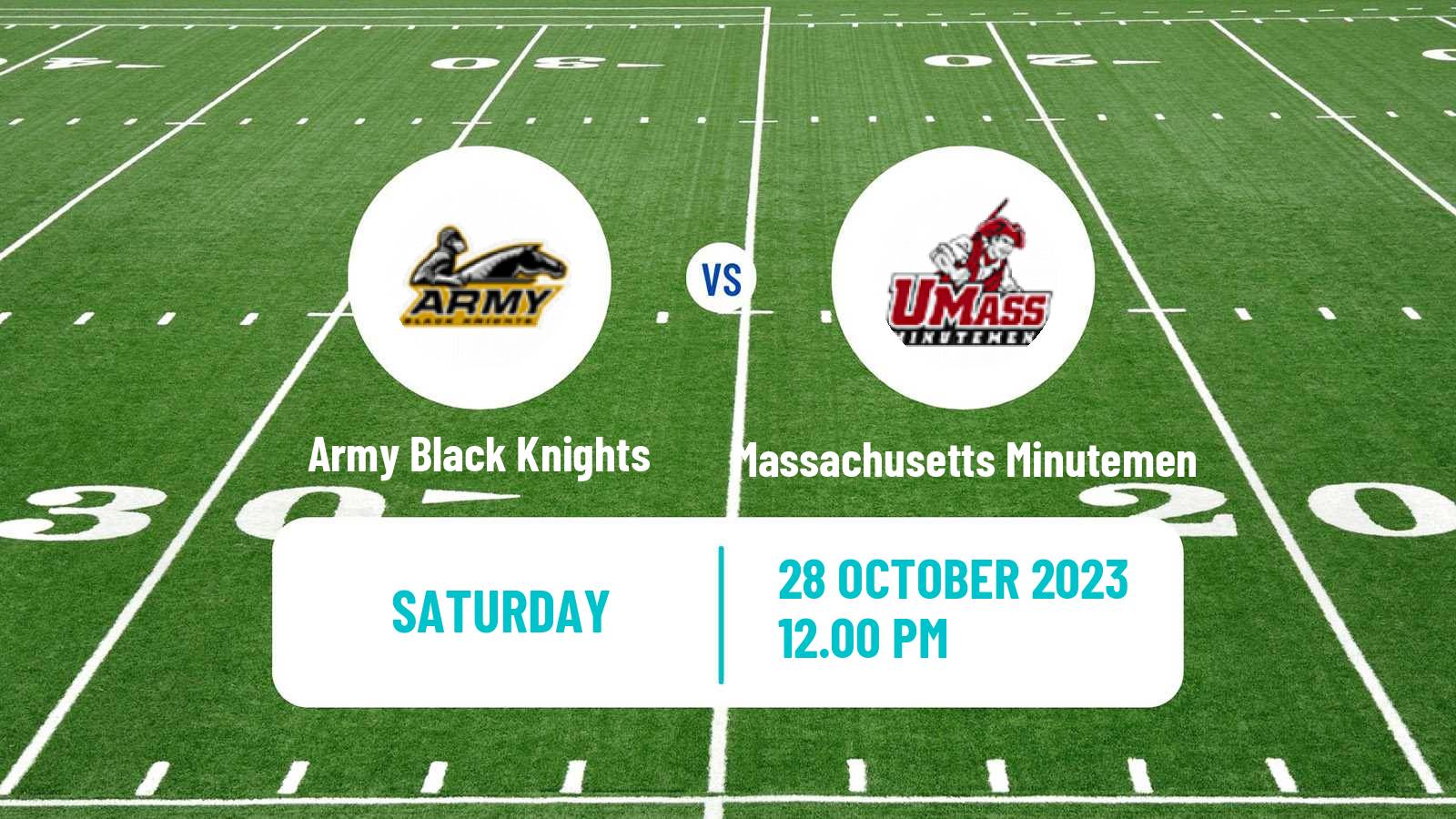 American football NCAA College Football Army Black Knights - Massachusetts Minutemen