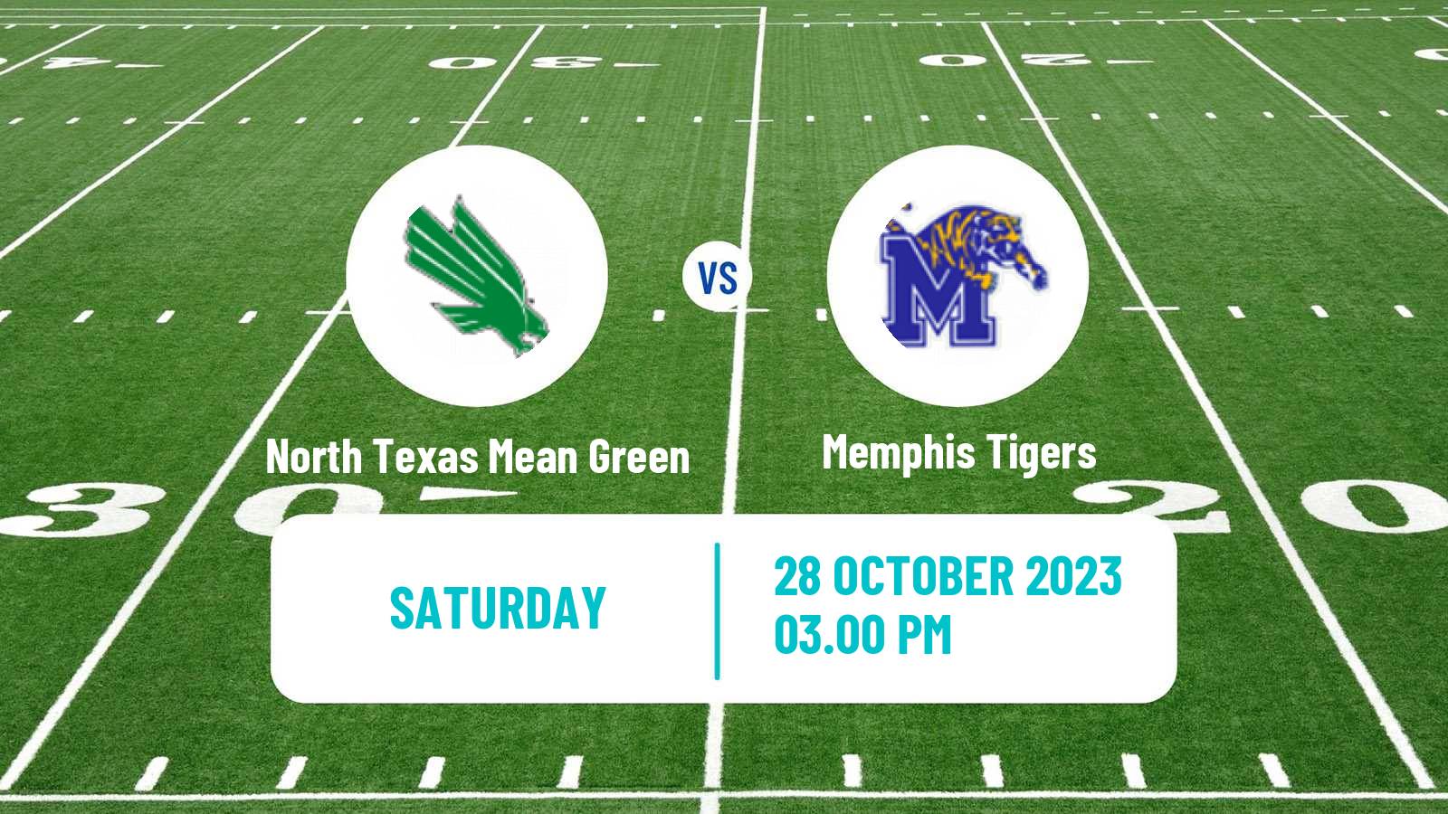 American football NCAA College Football North Texas Mean Green - Memphis Tigers