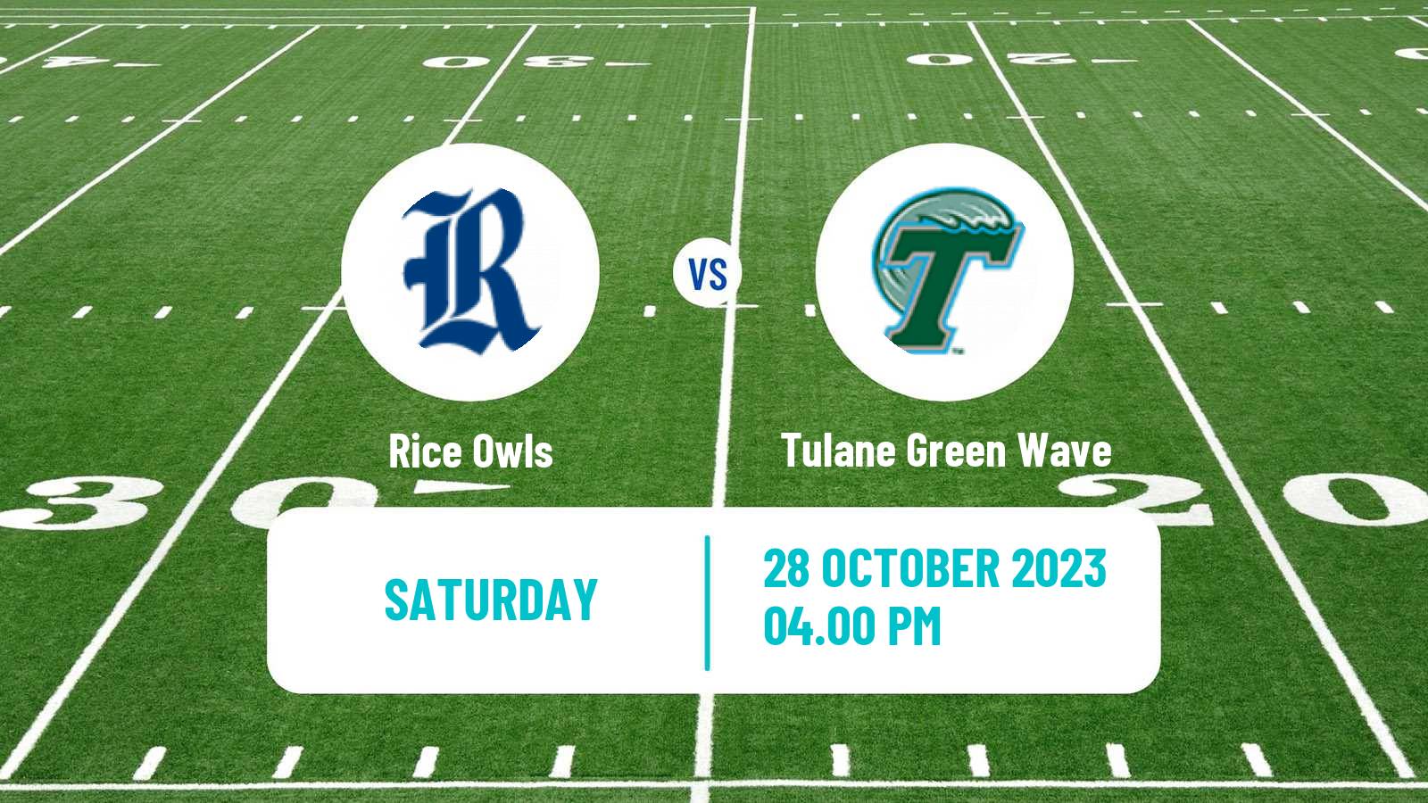 American football NCAA College Football Rice Owls - Tulane Green Wave