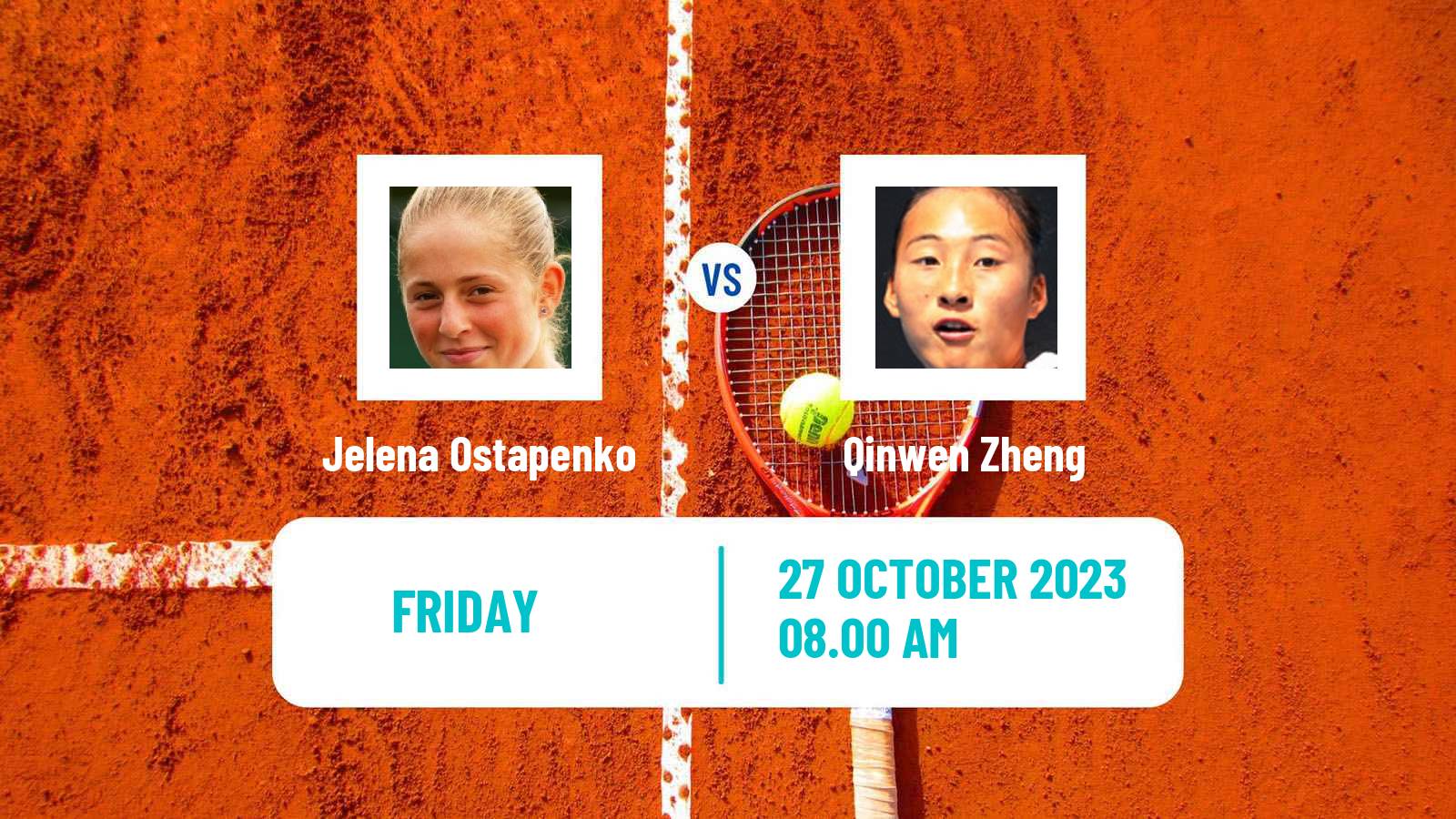 Tennis WTA Zhuhai Jelena Ostapenko - Qinwen Zheng