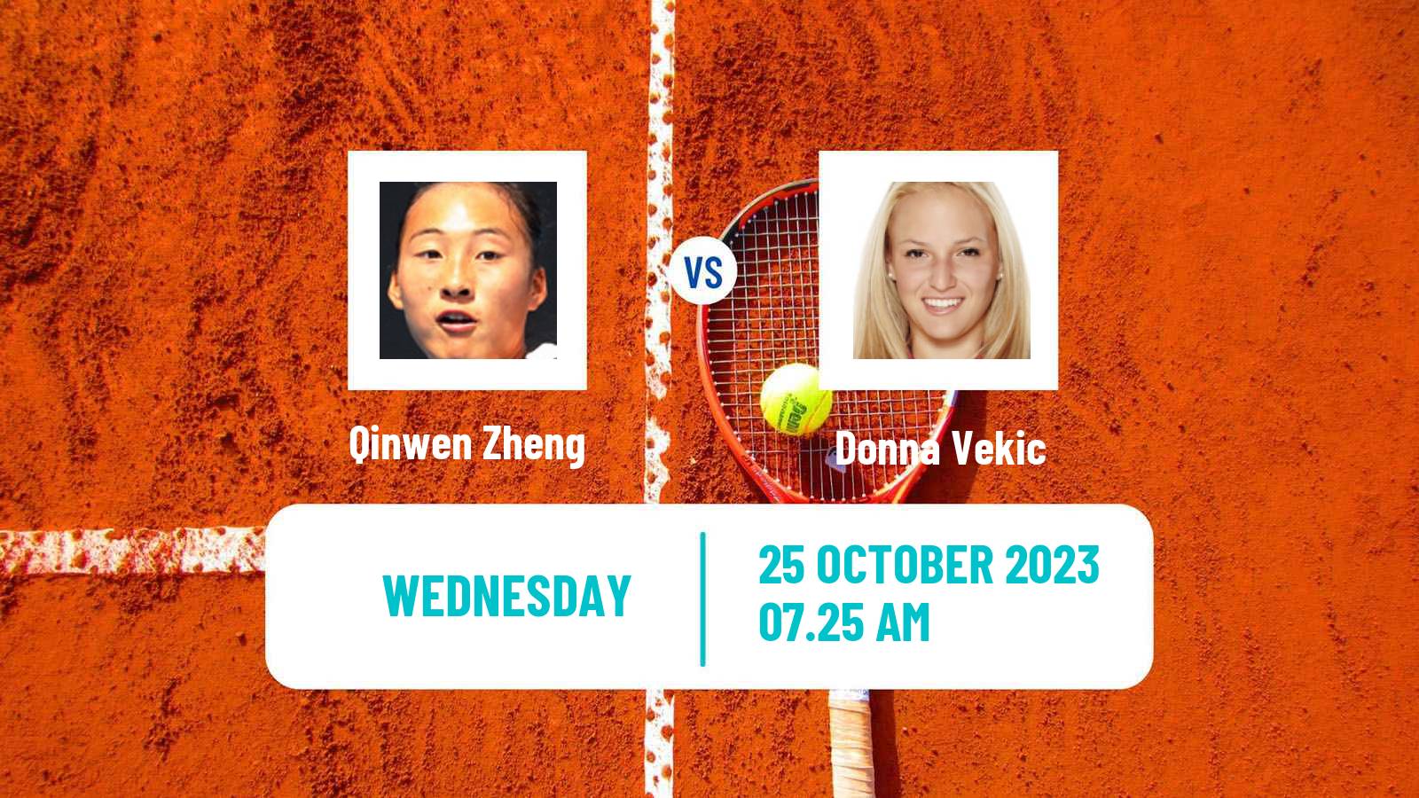 Tennis WTA Zhuhai Qinwen Zheng - Donna Vekic