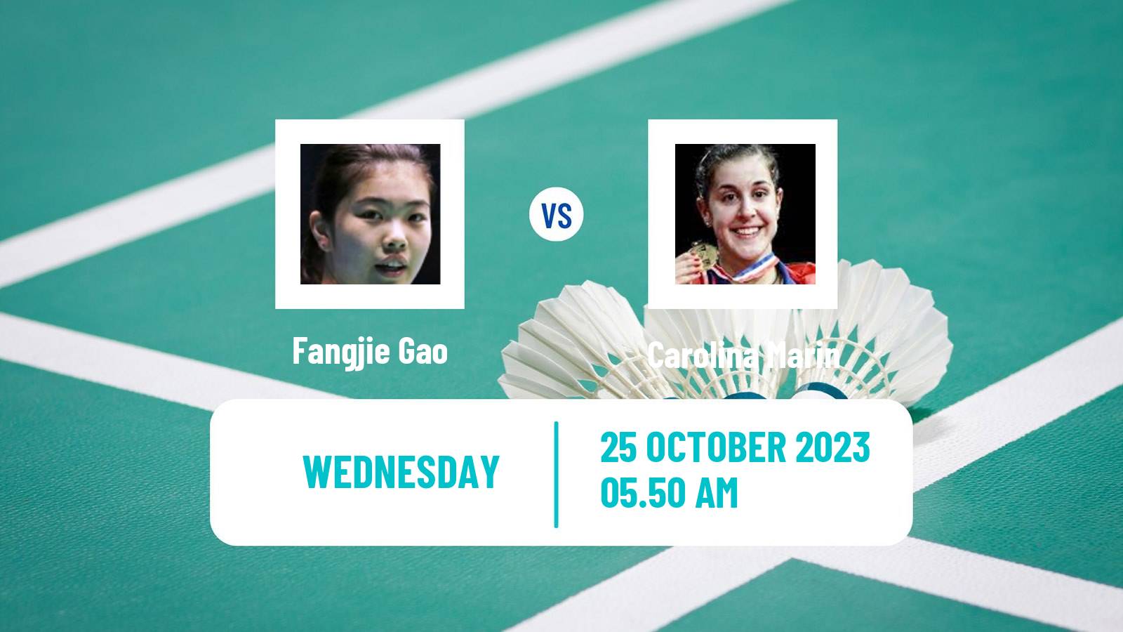 Badminton BWF World Tour French Open Women Fangjie Gao - Carolina Marin