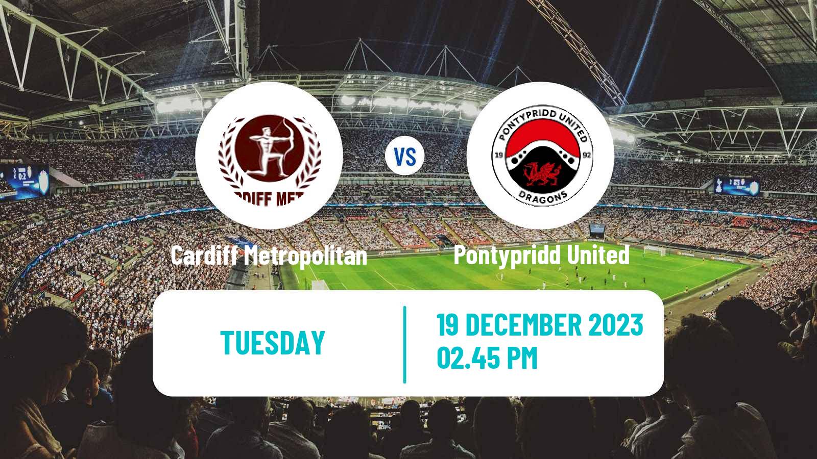 Soccer Welsh League Cup Cardiff Metropolitan - Pontypridd United