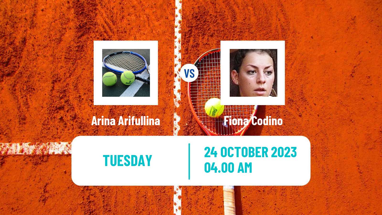 Tennis ITF W15 Villena Women Arina Arifullina - Fiona Codino