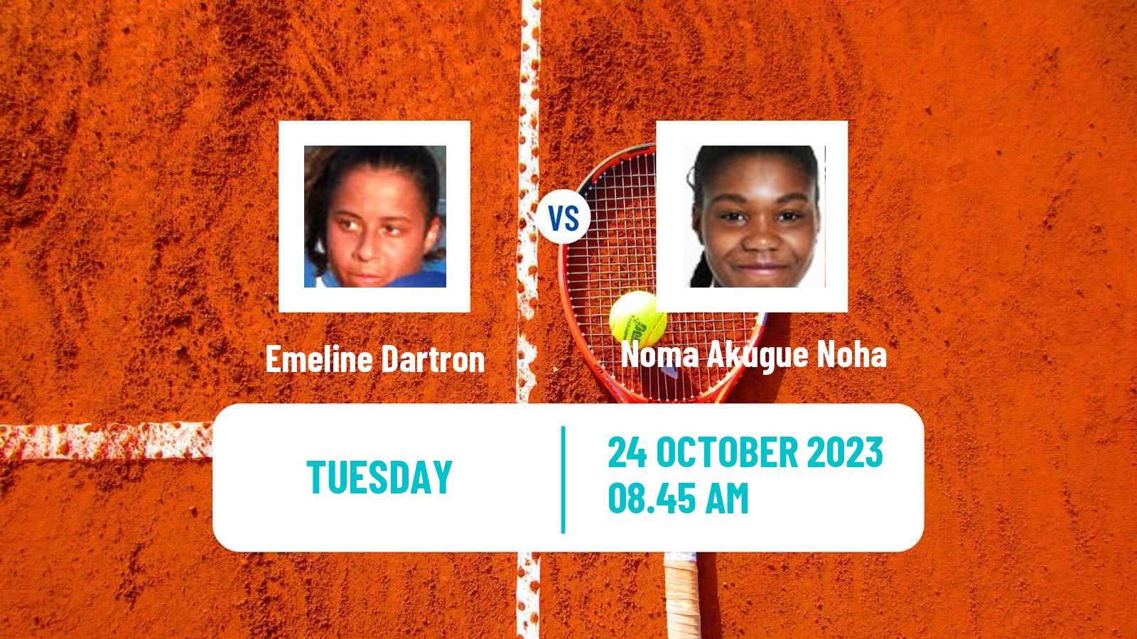 Tennis ITF W80 Poitiers Women 2023 Emeline Dartron - Noma Akugue Noha