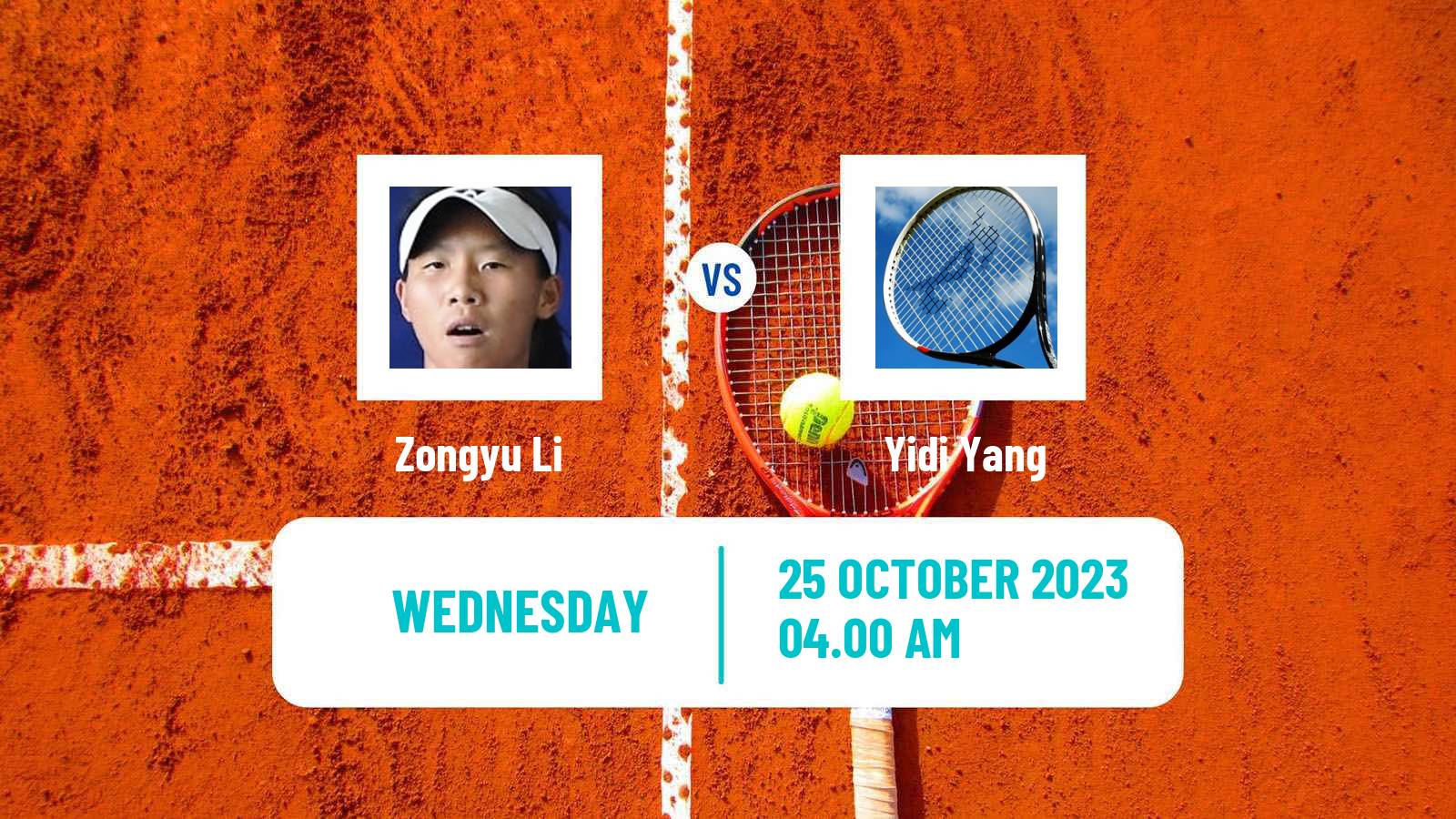 Tennis ITF W25 Qian Daohu Women Zongyu Li - Yidi Yang