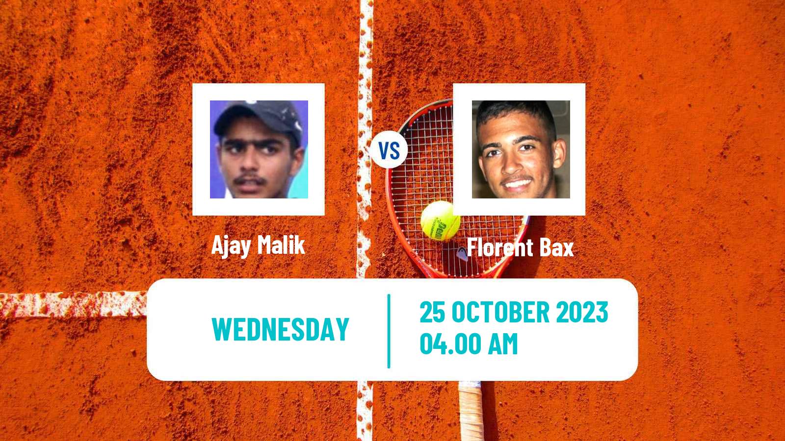 Tennis ITF M15 Davangere Men Ajay Malik - Florent Bax