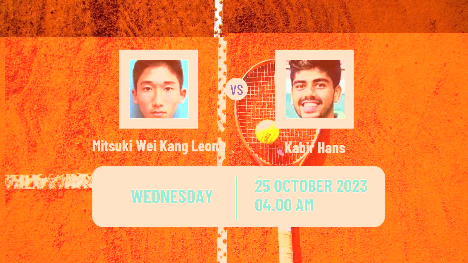 Tennis ITF M15 Davangere Men Mitsuki Wei Kang Leong - Kabir Hans