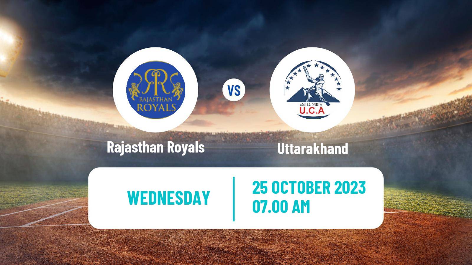Cricket Syed Mushtaq Ali Trophy Rajasthan Royals - Uttarakhand