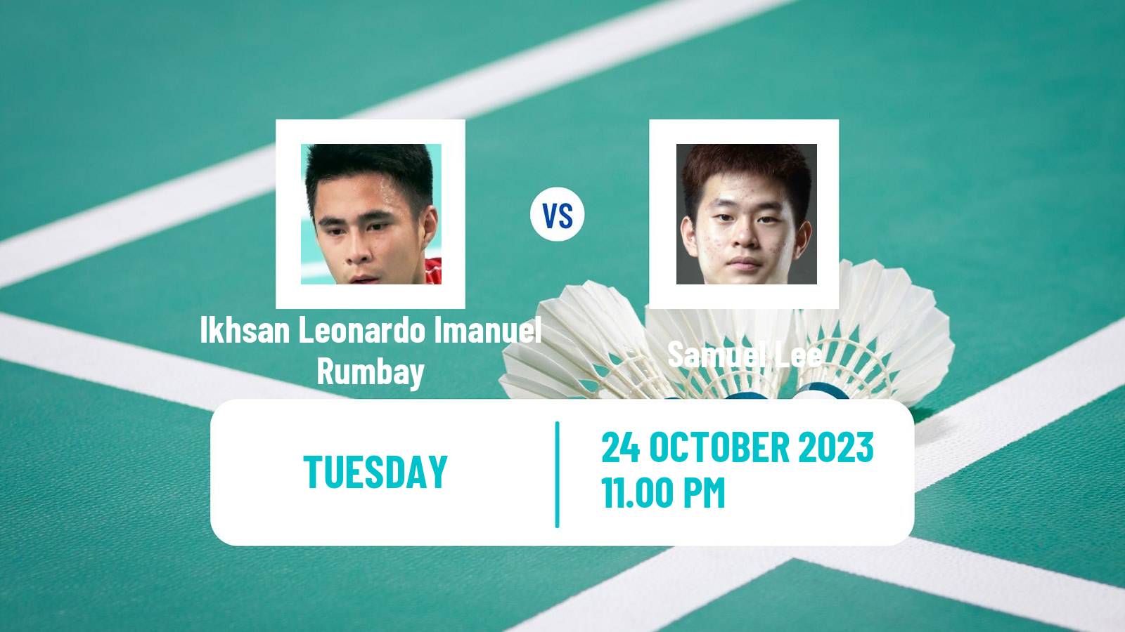 Badminton BWF World Tour Indonesia Masters 3 Men Ikhsan Leonardo Imanuel Rumbay - Samuel Lee
