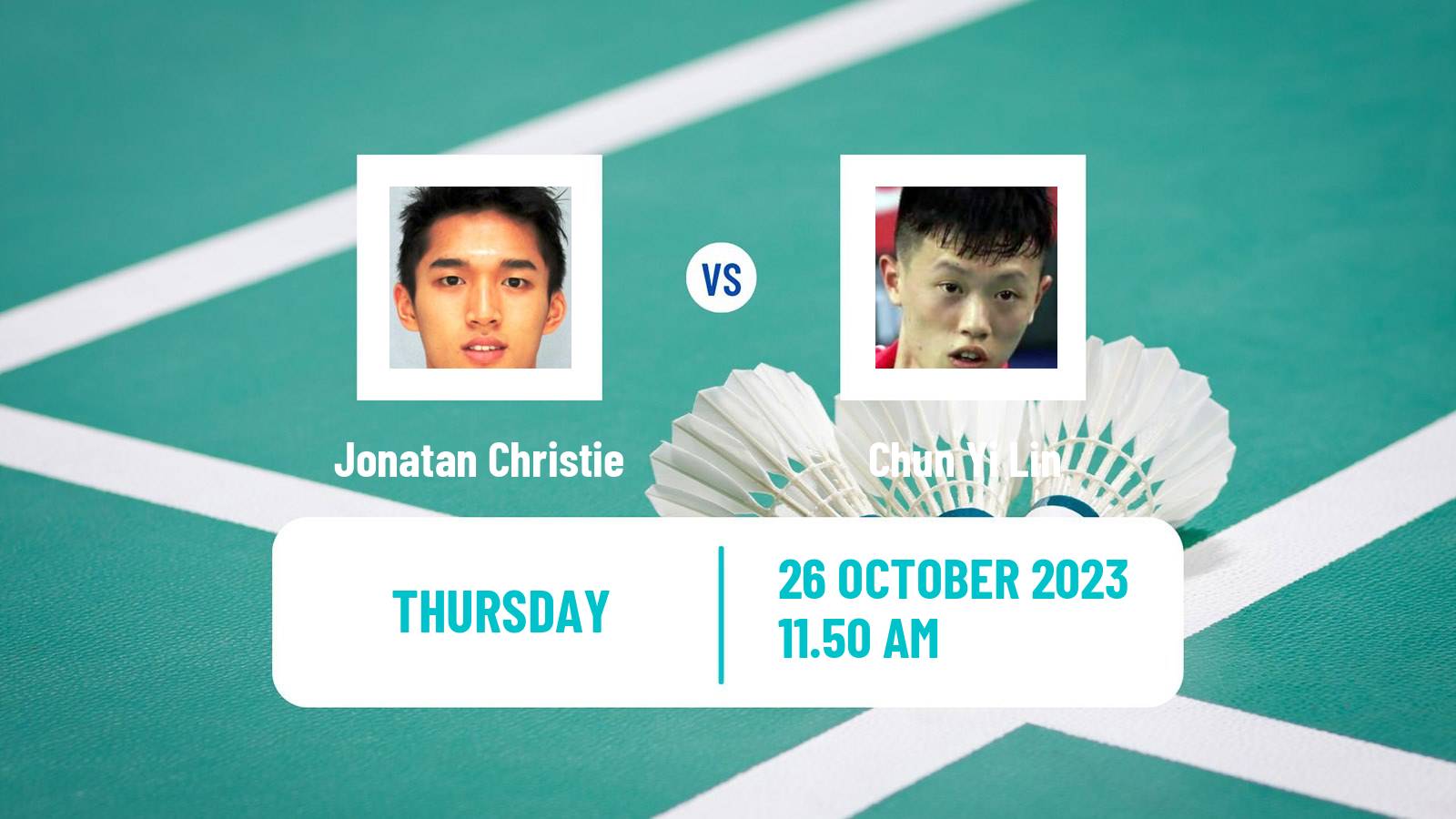 Badminton BWF World Tour French Open Men Jonatan Christie - Chun Yi Lin